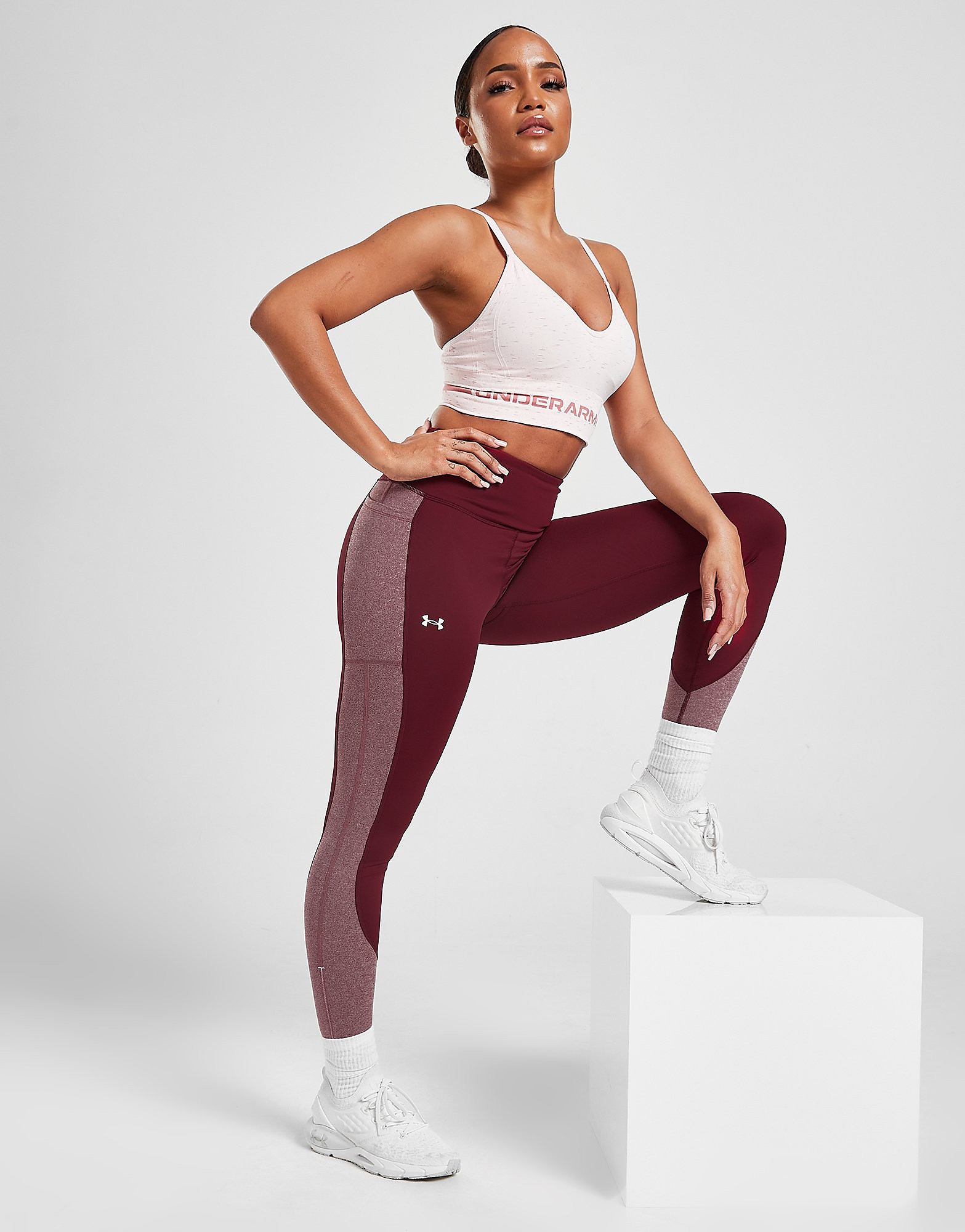 

Under Armour ColdGear Colour Block Tights - Red - Womens, Red