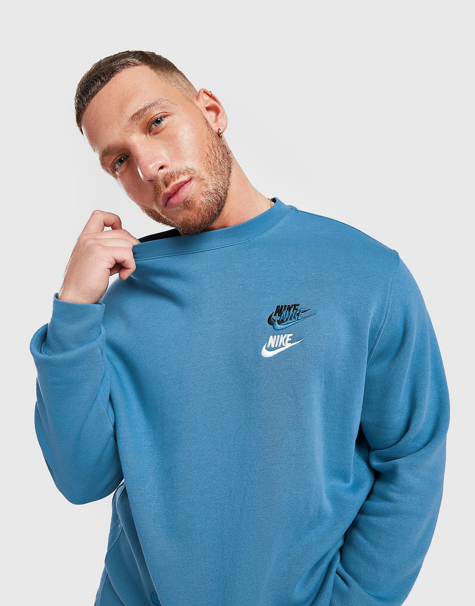 

Nike Multi Futura Crew Sweatshirt - Blue - Mens, Blue
