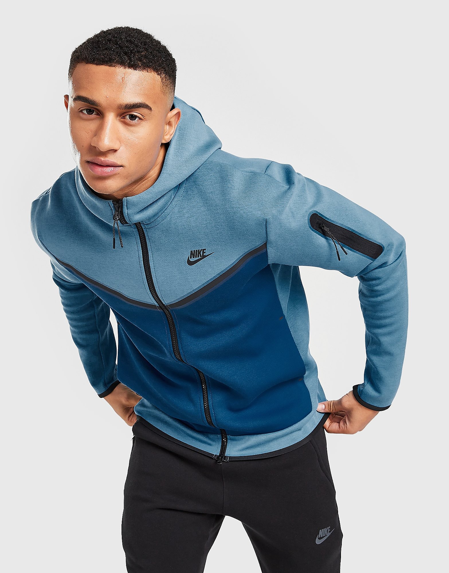 

Nike Tech Fleece Full Zip Hoodie - Dutch Blue/Court Blue/Black - Mens, Dutch Blue/Court Blue/Black