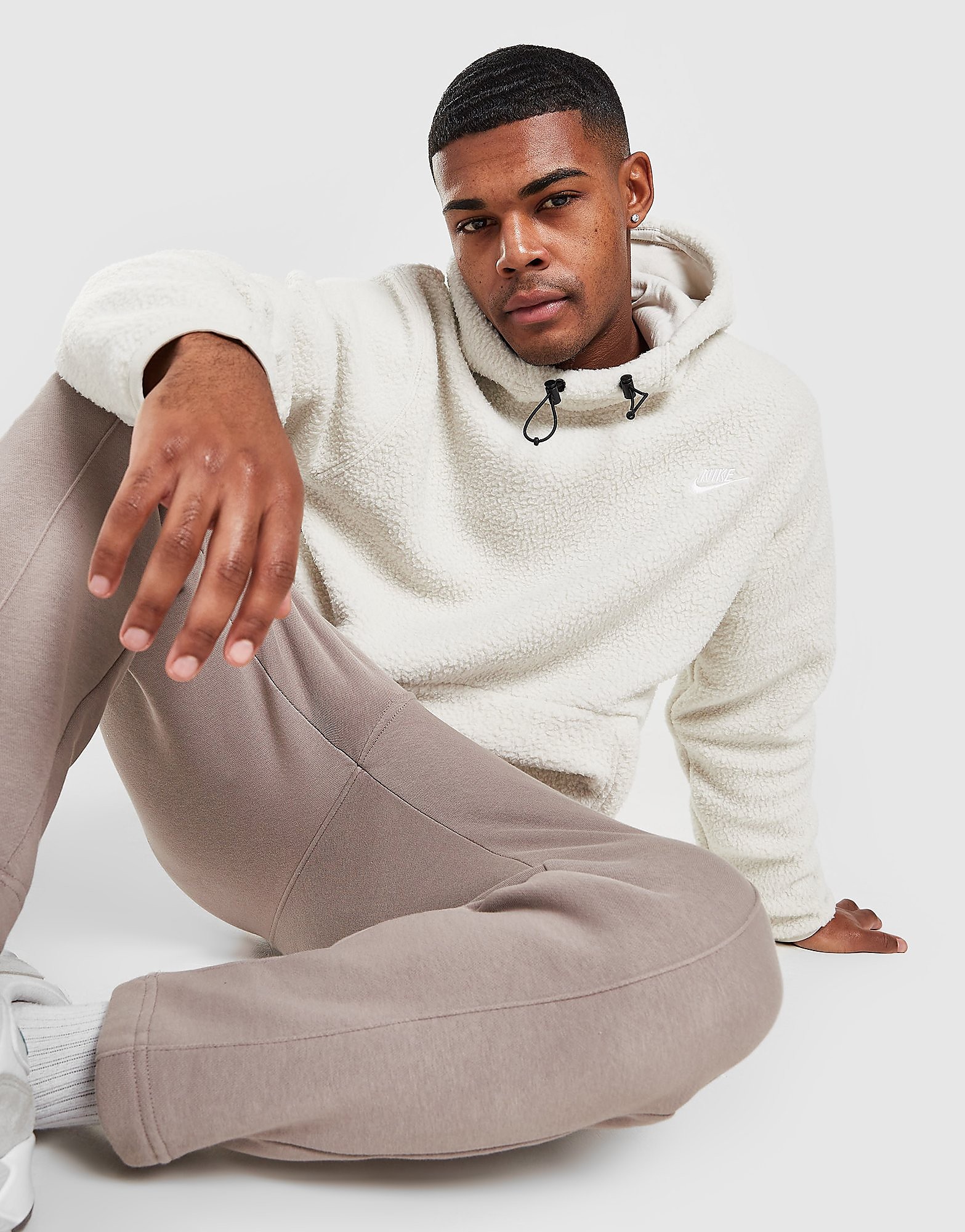 

Nike Sherpa Overhead Hoodie - White - Mens, White