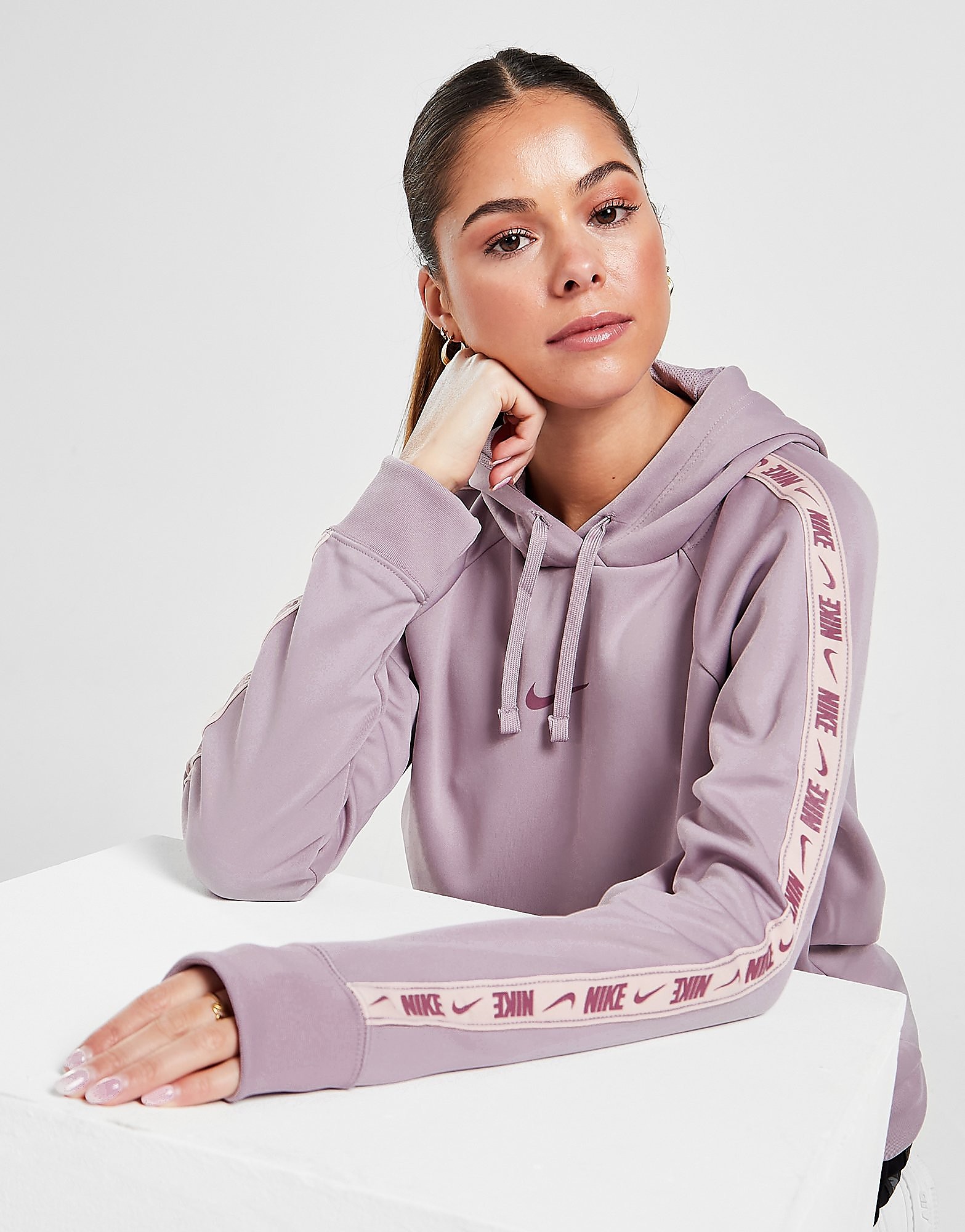 

Nike Poly Knit Tape Overhead Hoodie - Purple - Womens, Purple