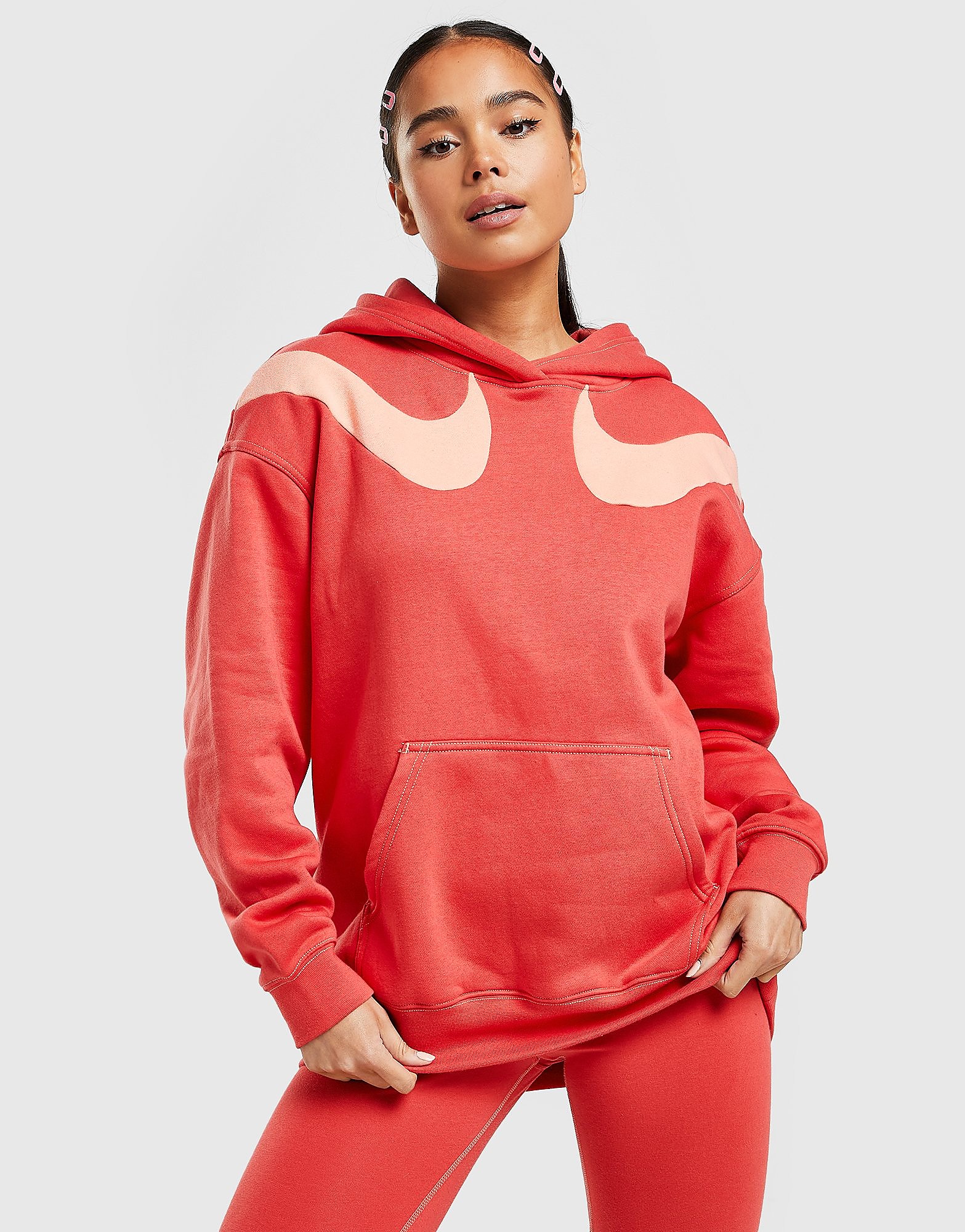 

Nike Swoosh Hoodie - Lobster/Crimson Bliss/Crimson Bliss - Womens, Lobster/Crimson Bliss/Crimson Bliss