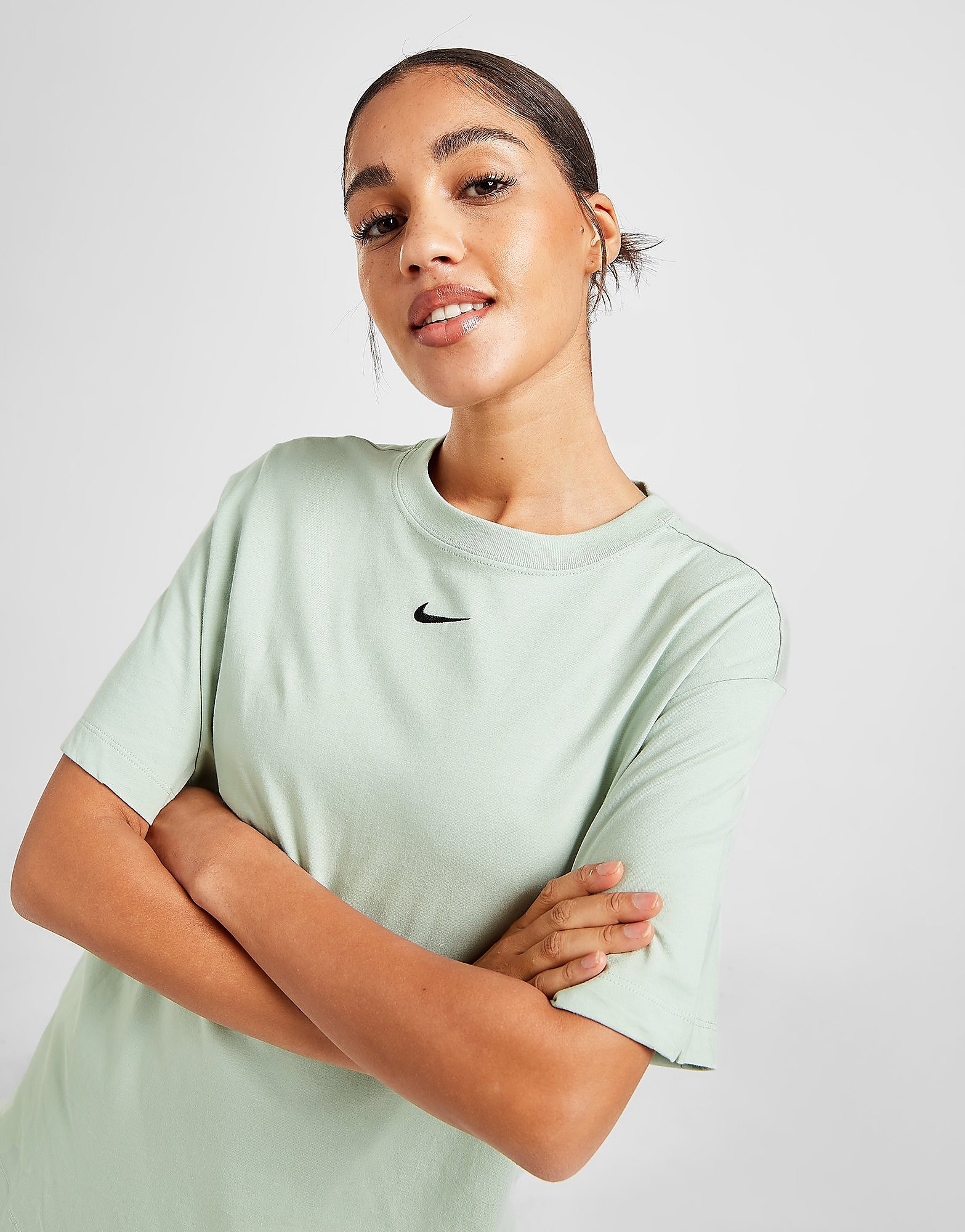

Nike Sportswear Essential Oversized T-Shirt - Seafoam/Black - Womens, Seafoam/Black