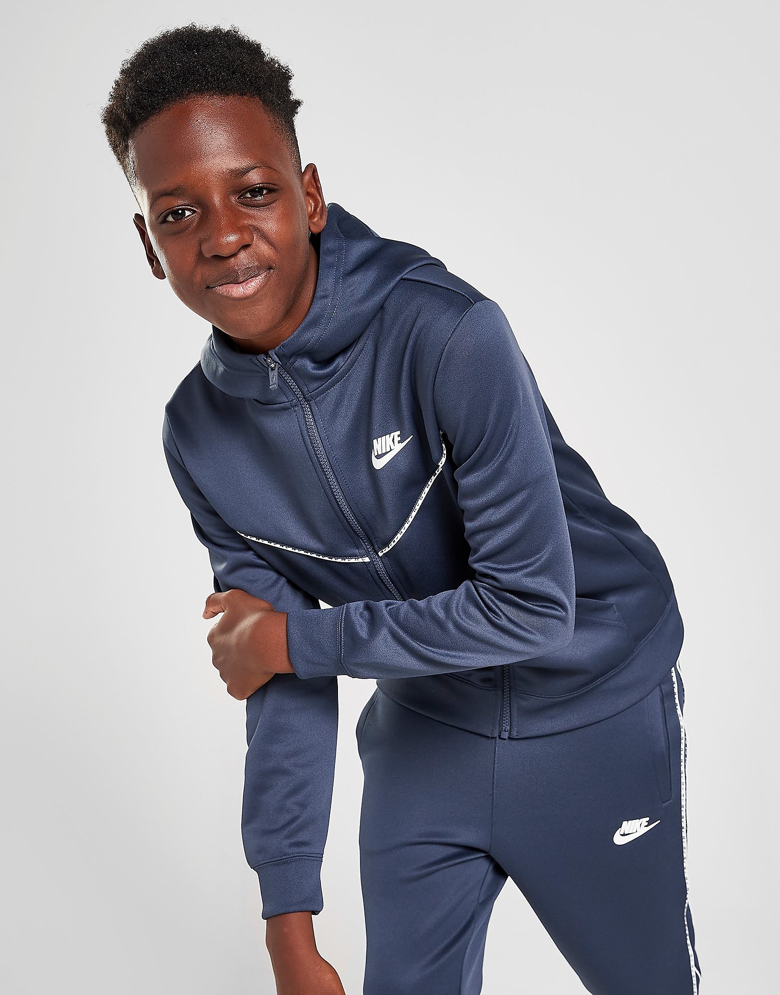

Nike Tape Poly Full Zip Hoodie Junior - Only at JD - Blue - Kids, Blue