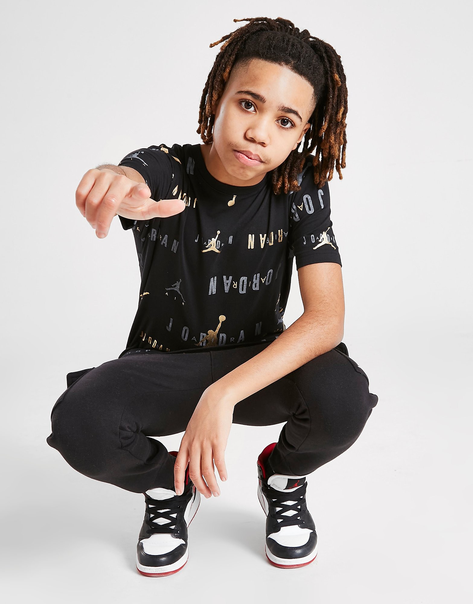

Jordan All Over Print Shine T-Shirt Junior - Black - Kids, Black