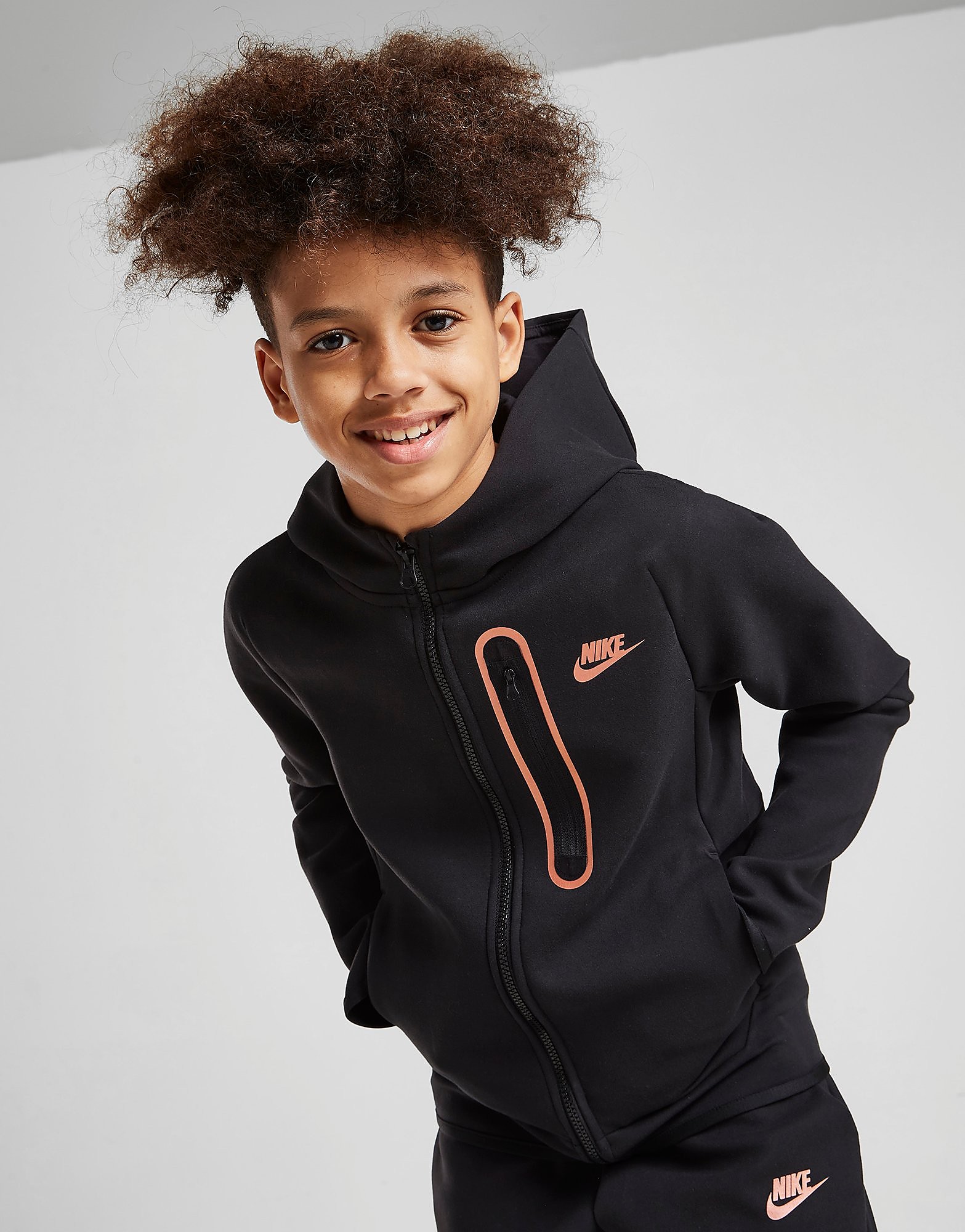 

Nike Tech Fleece Full Zip Hoodie Junior - Black - Kids, Black