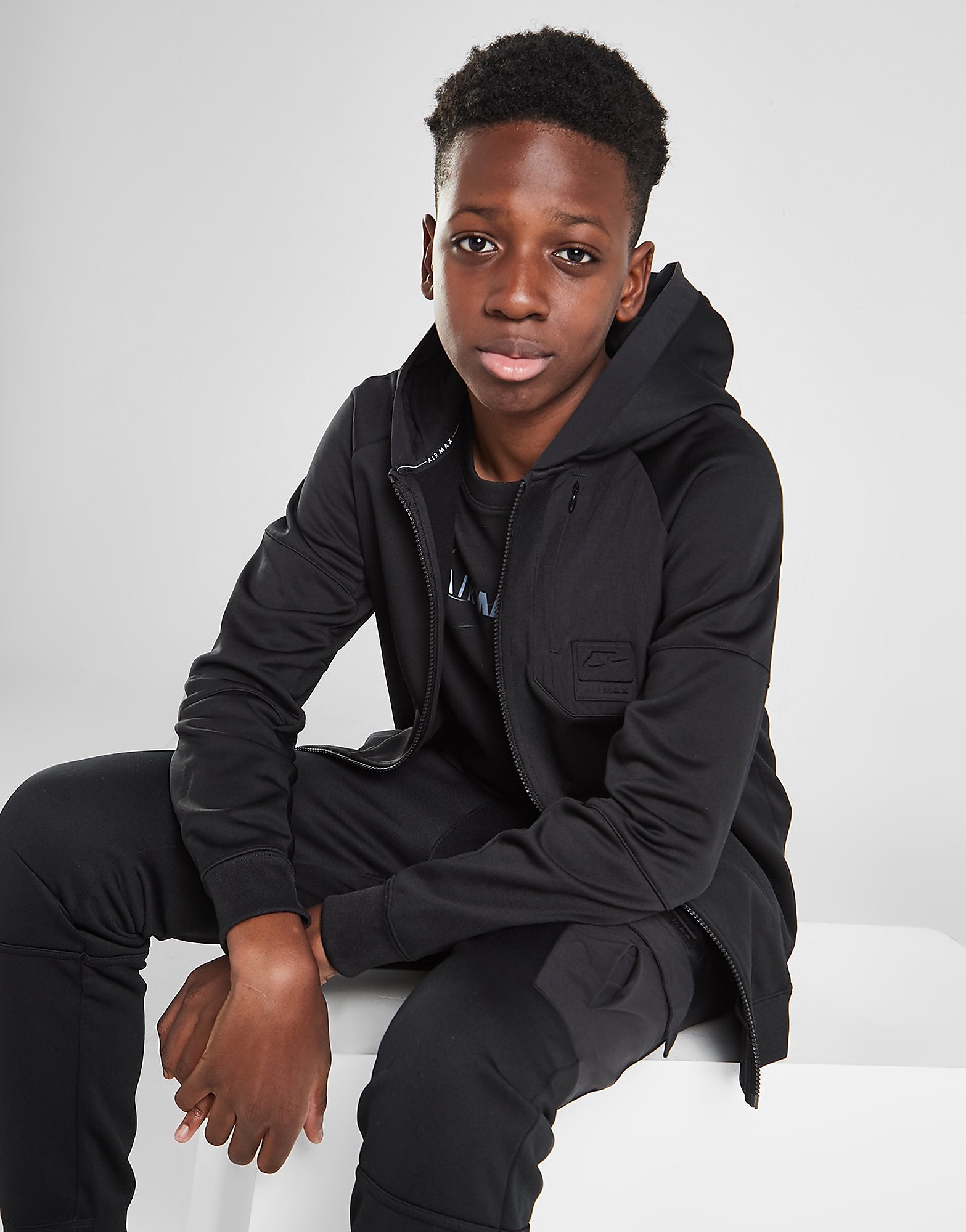 

Nike Air Max Full Zip Hoodie Junior - Only at JD - Black/Black/Black - Kids, Black/Black/Black