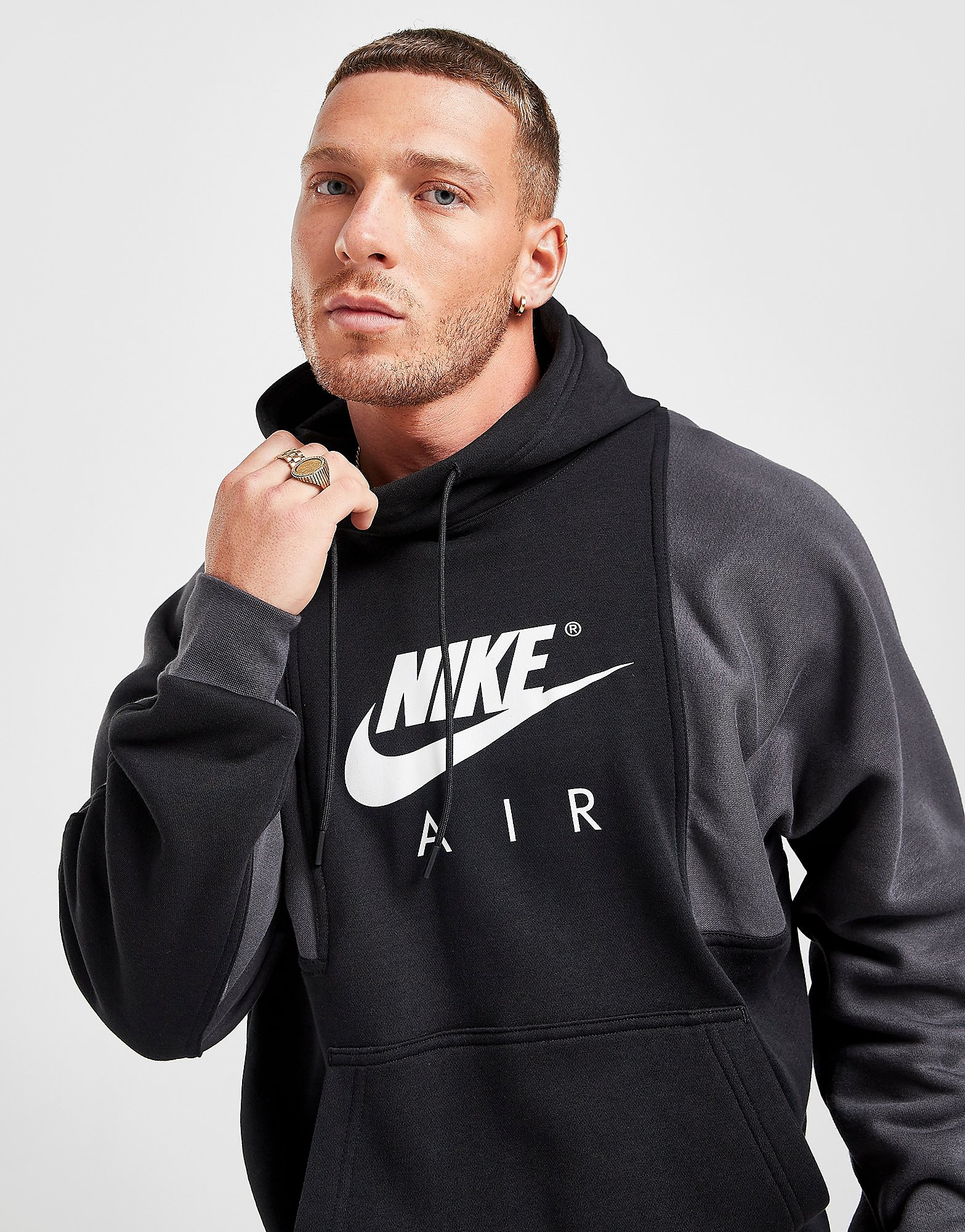 

Nike Air Fleece Overhead Hoodie - Black/Anthracite/White - Mens, Black/Anthracite/White