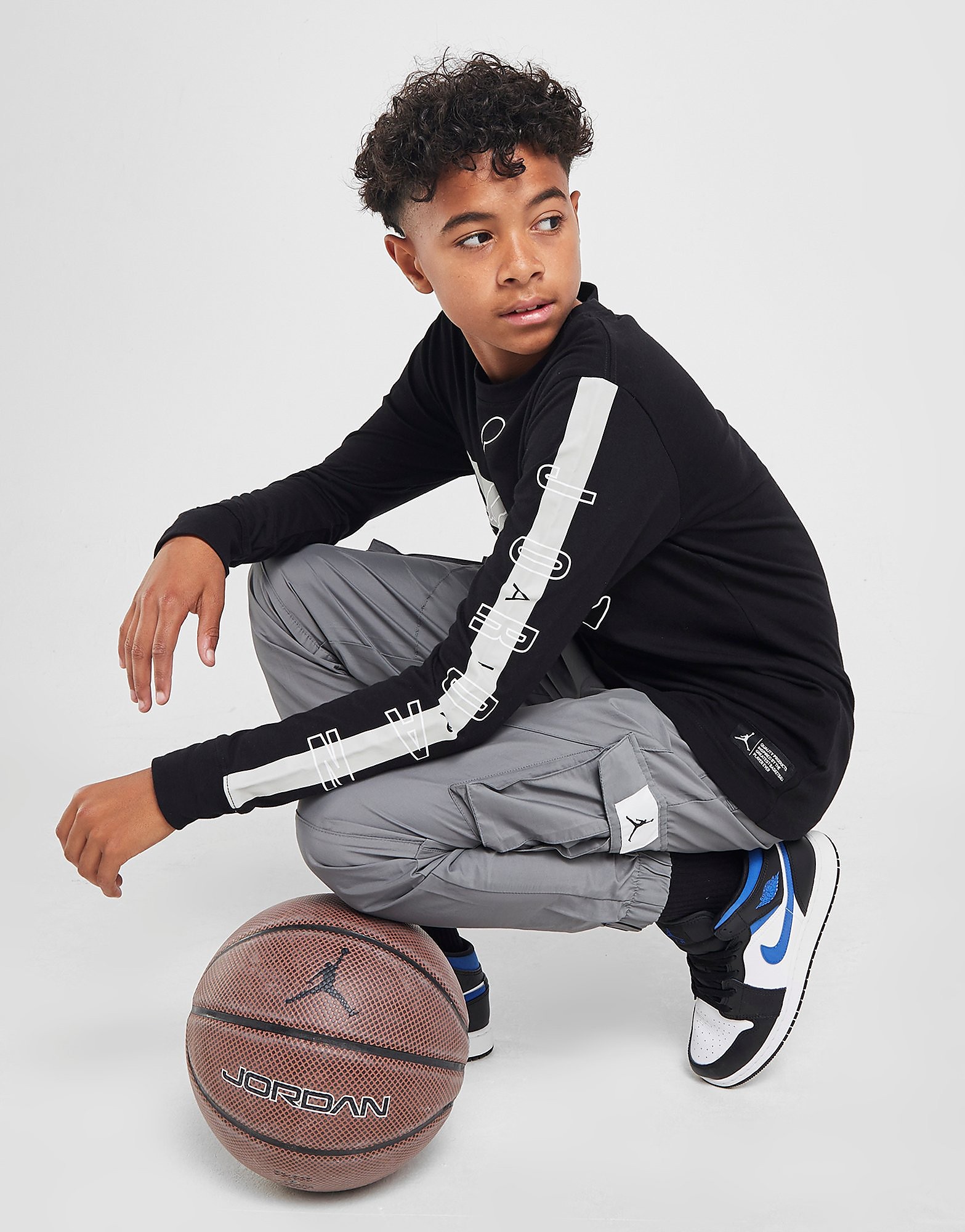 

Jordan Air Utility Long Sleeve T-Shirt Junior - Black - Kids, Black