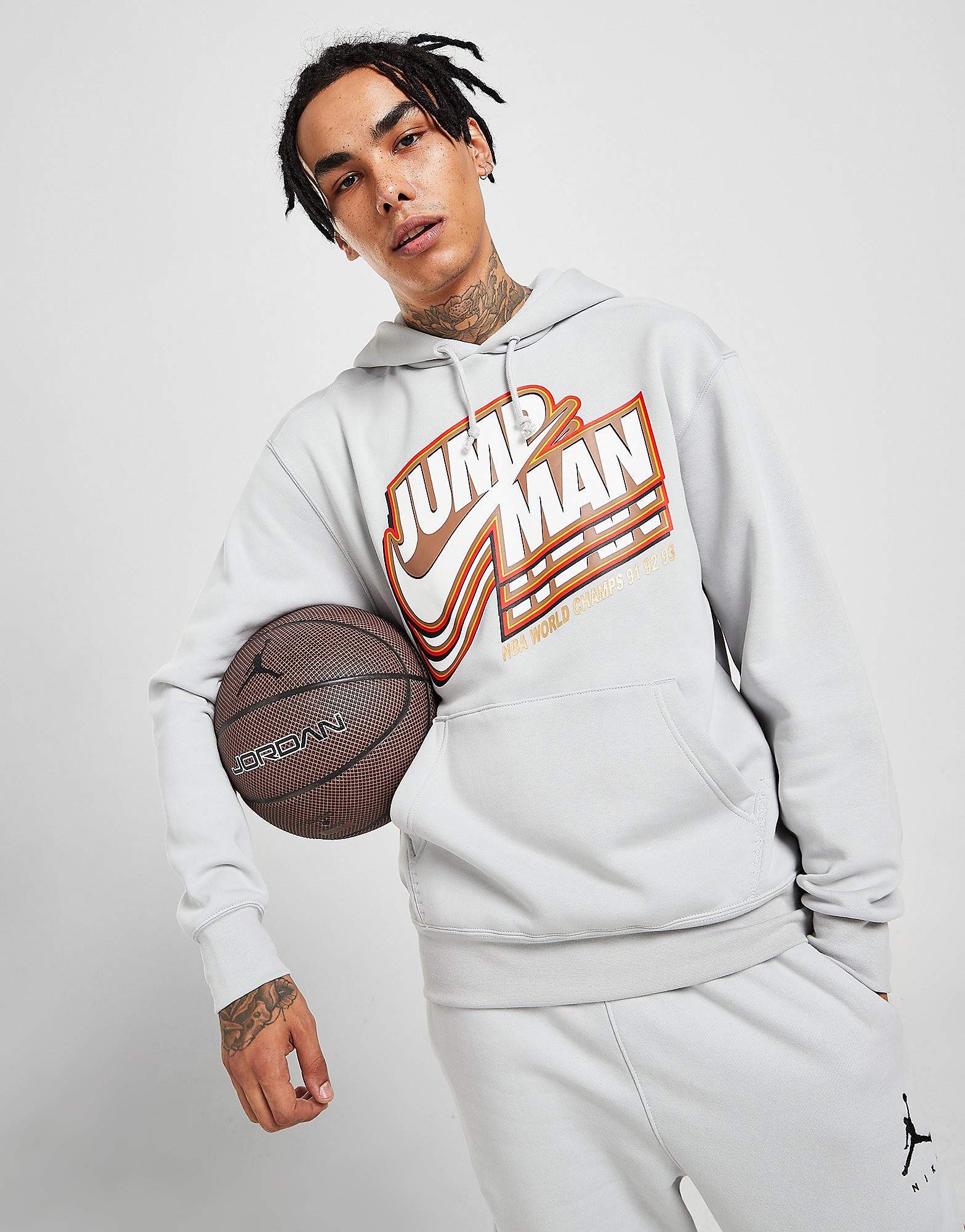 Jordan Jumpman Pullover Hoodie - Grey - Mens, Grey