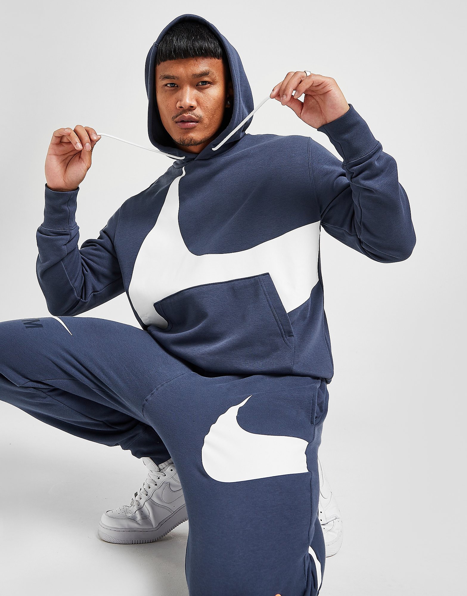 

Nike Swoosh Hoodie - Thunder Blue/White - Mens, Thunder Blue/White