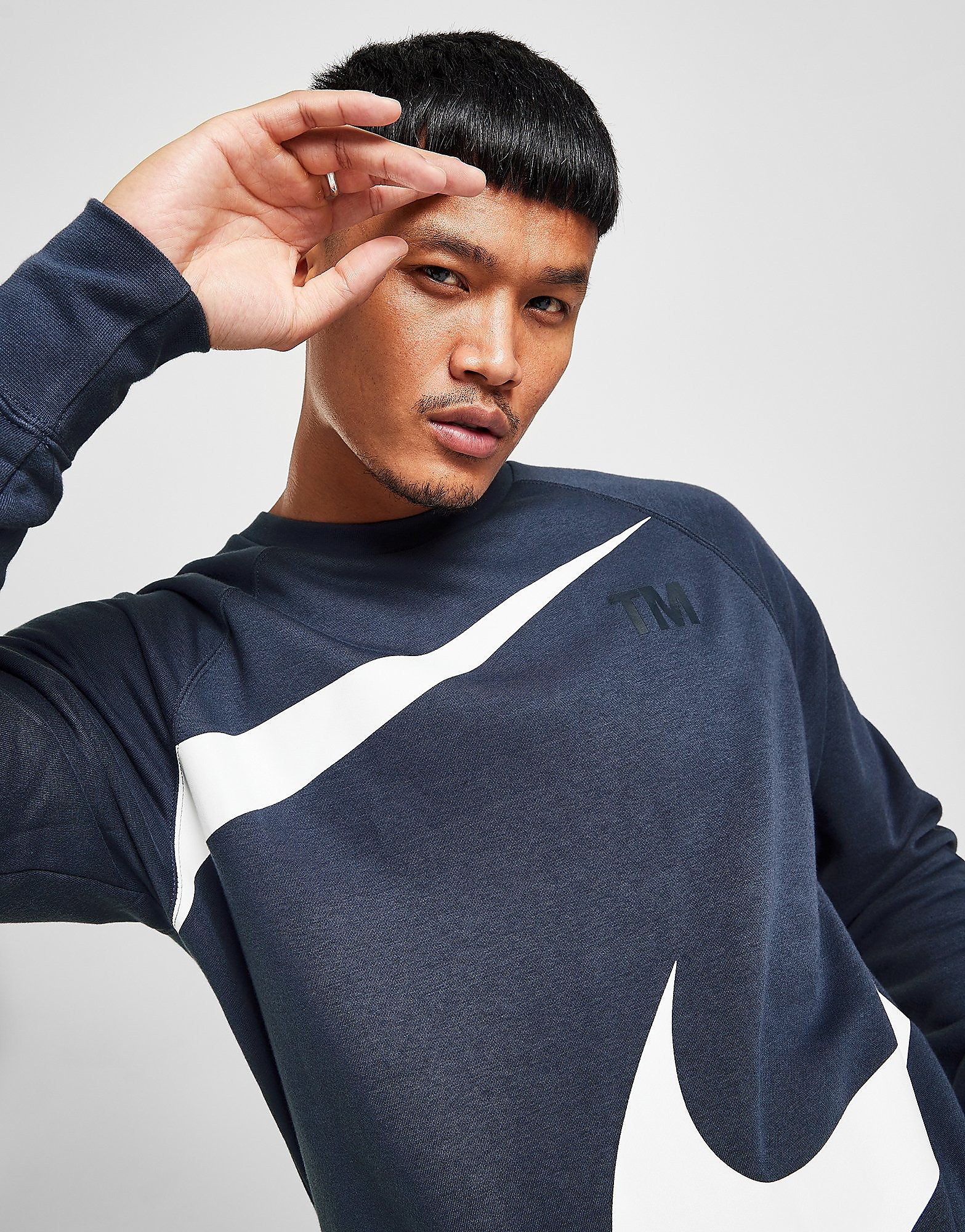 

Nike Swoosh Crew Sweatshirt - Thunder Blue/White - Mens, Thunder Blue/White