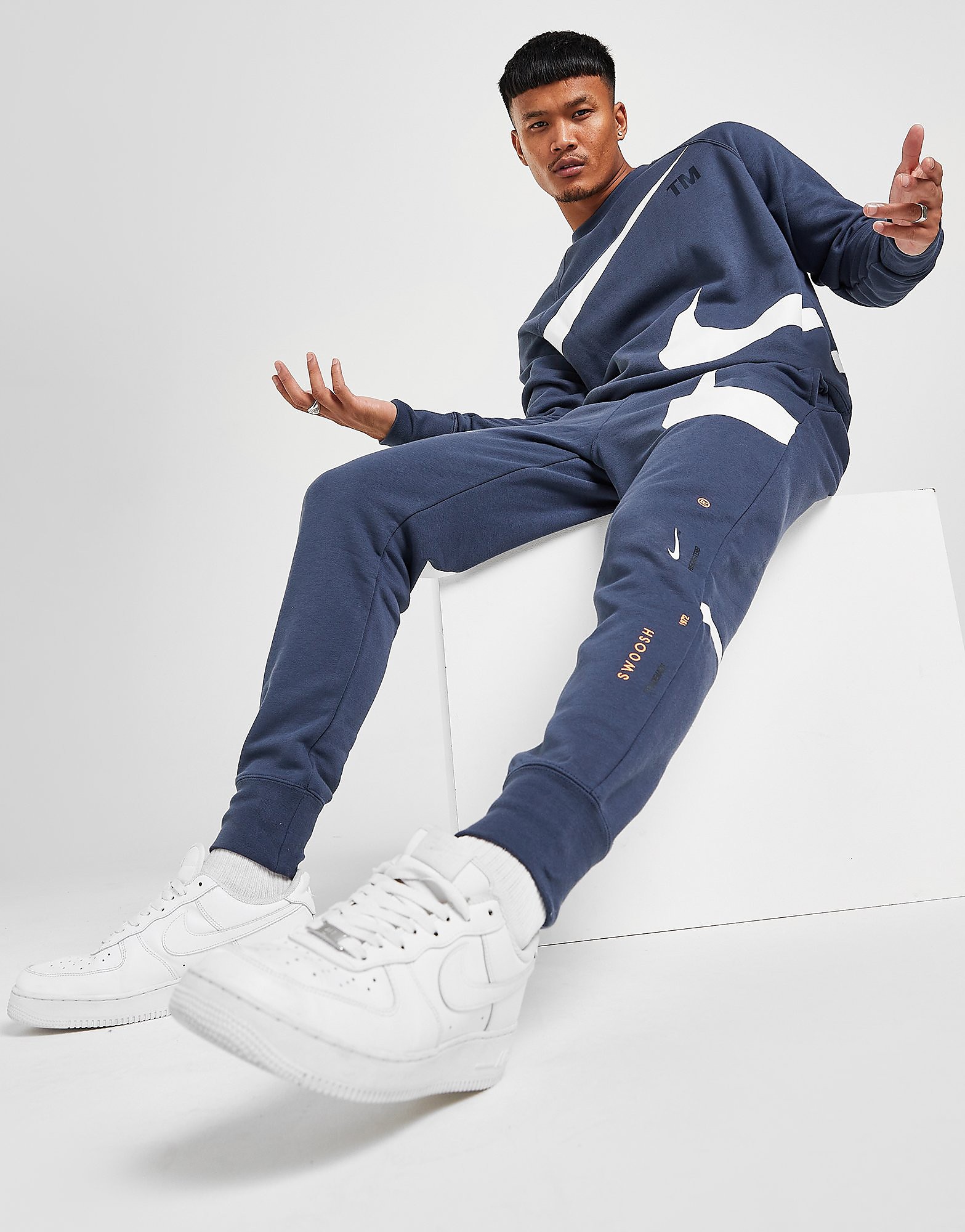 

Nike Double Swoosh Joggers - Thunder Blue/White - Mens, Thunder Blue/White