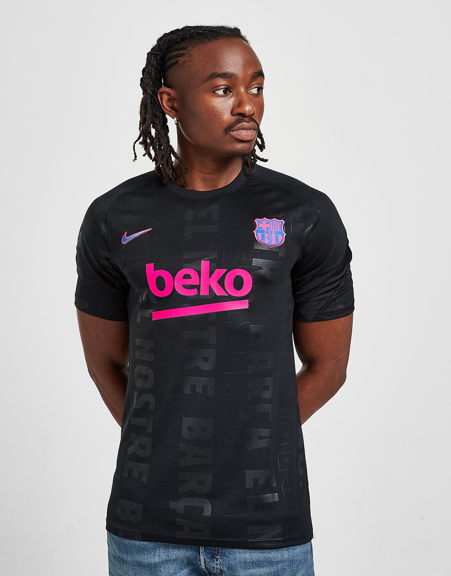 

Nike FC Barcelona Pre Match Shirt - Black - Mens, Black