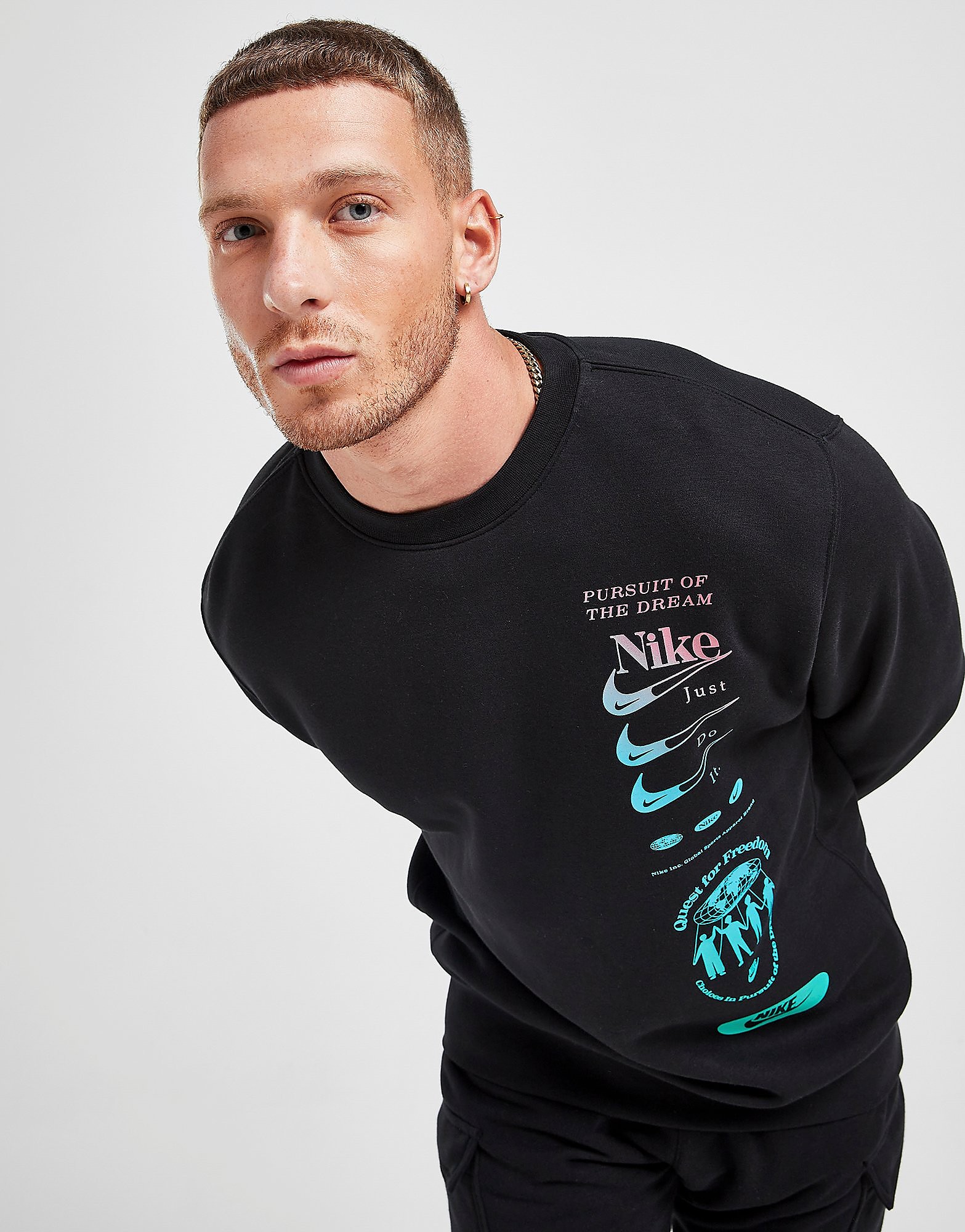 

Nike DNA Crew Sweatshirt - Black - Mens, Black