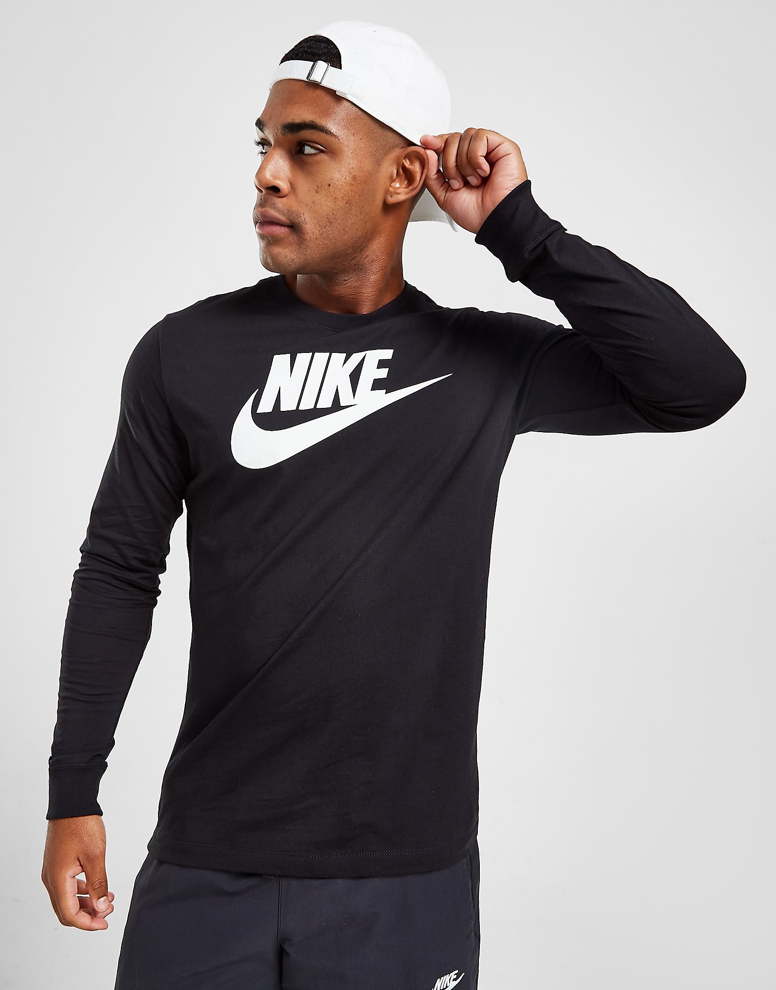 

Nike Futura Long Sleeve T-Shirt - Black - Mens, Black