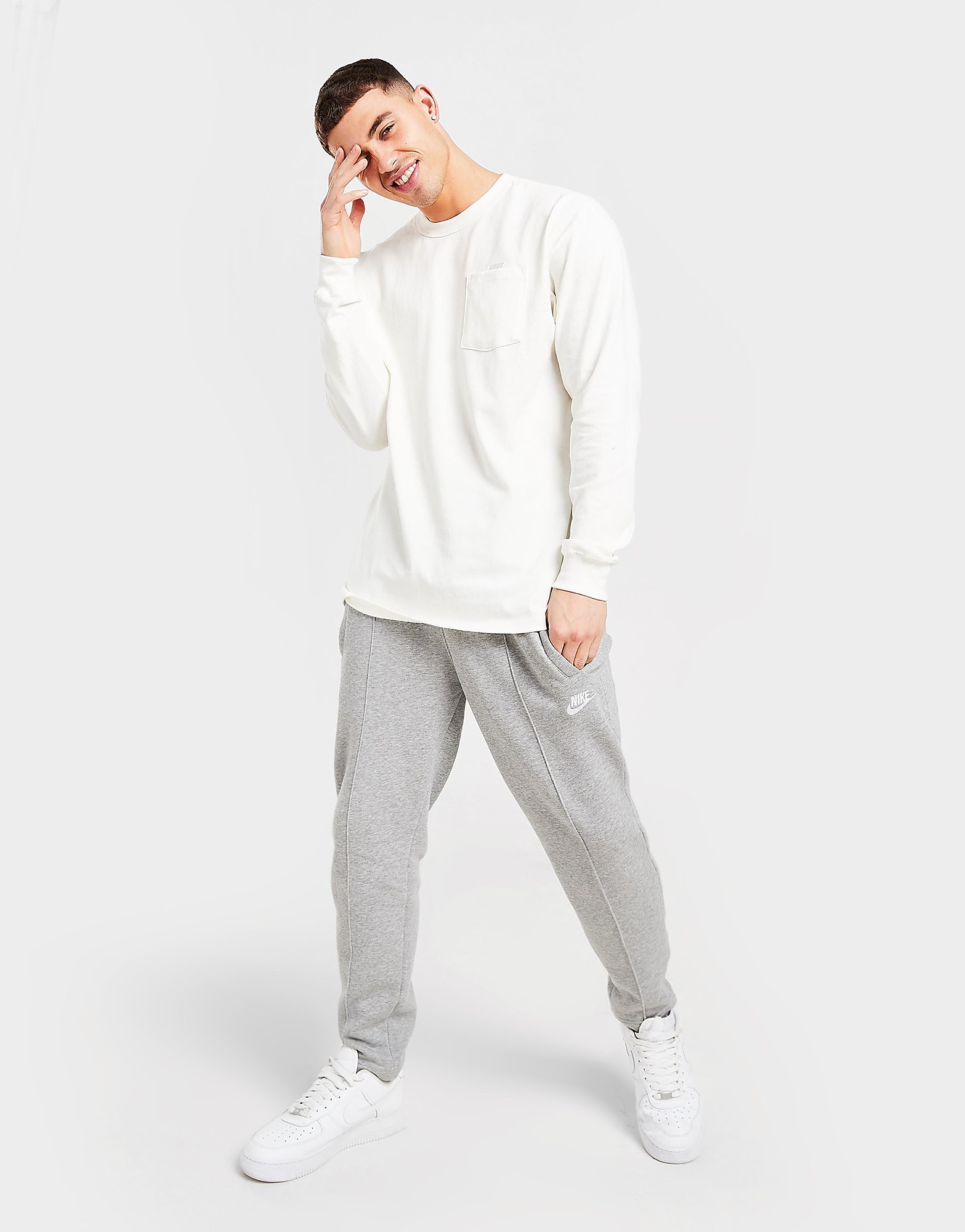 

Nike Premium Essential Long Sleeve T-Shirt - Sail/Sail - Mens, Sail/Sail