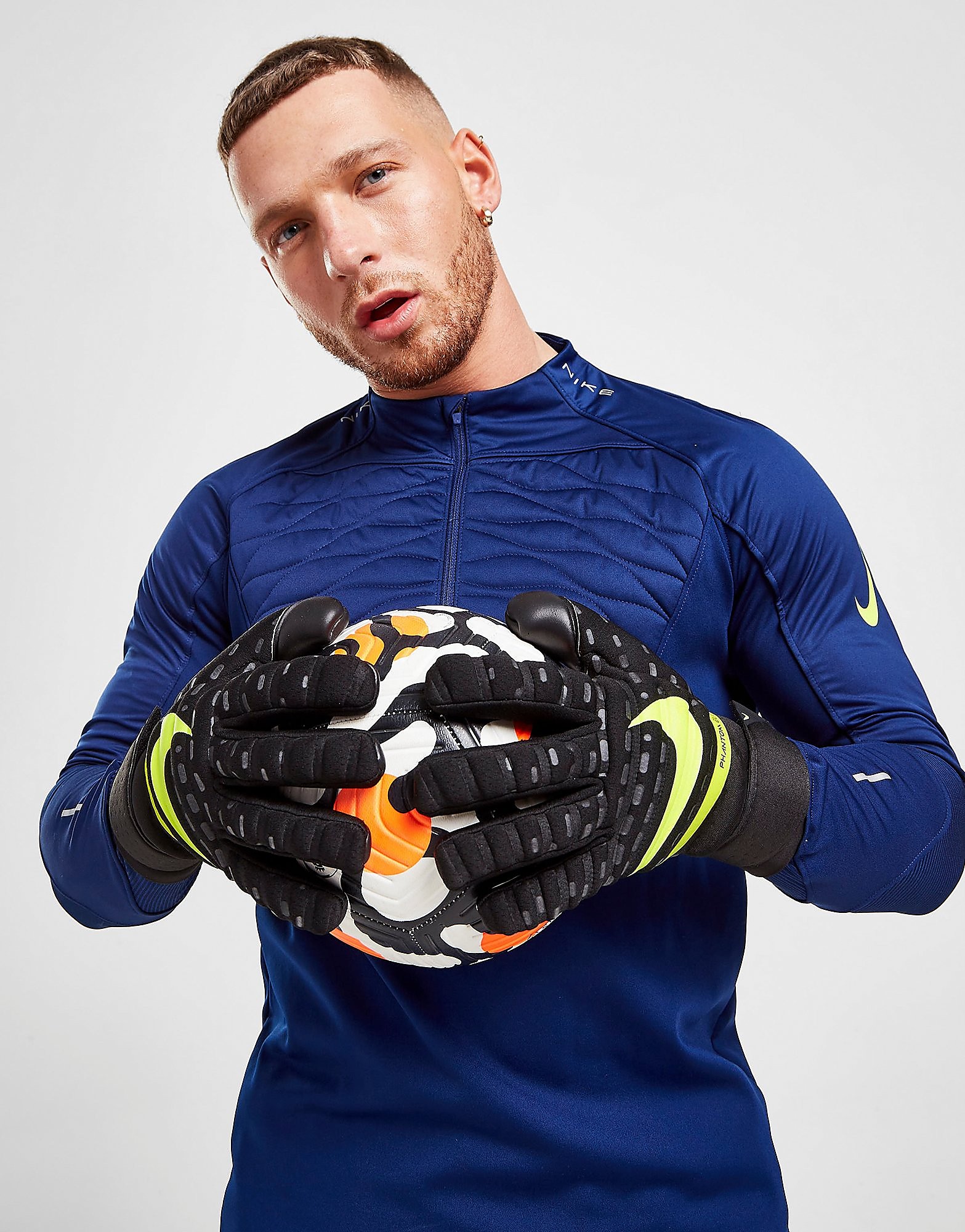 Nike Phantom Elite Goalkeeper Gloves - Black/Black/Volt - Mens, Black/Black/Volt