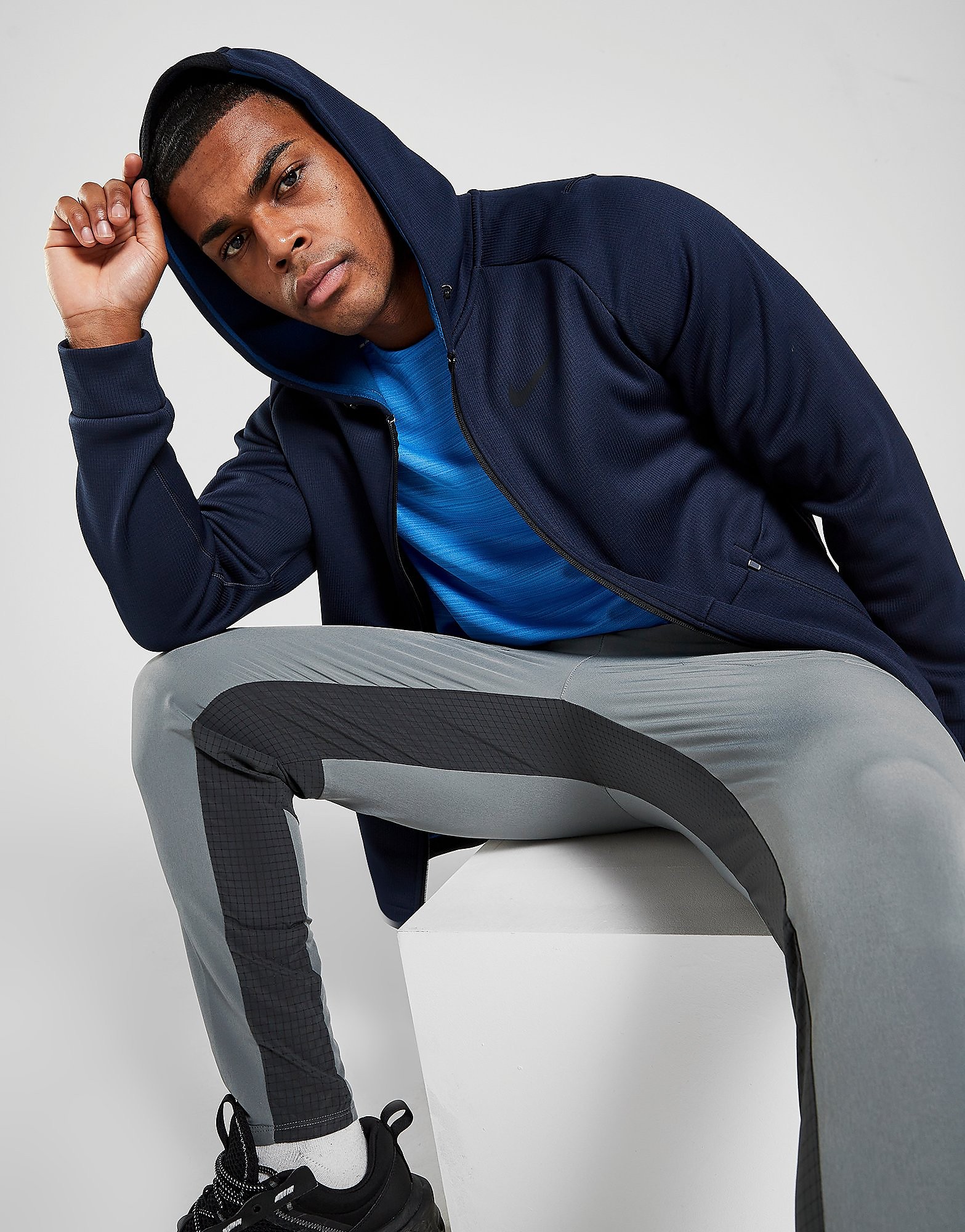 

Nike Pro Sphere Full Zip Hoodie - Obsidian/Court Blue/Black - Mens, Obsidian/Court Blue/Black