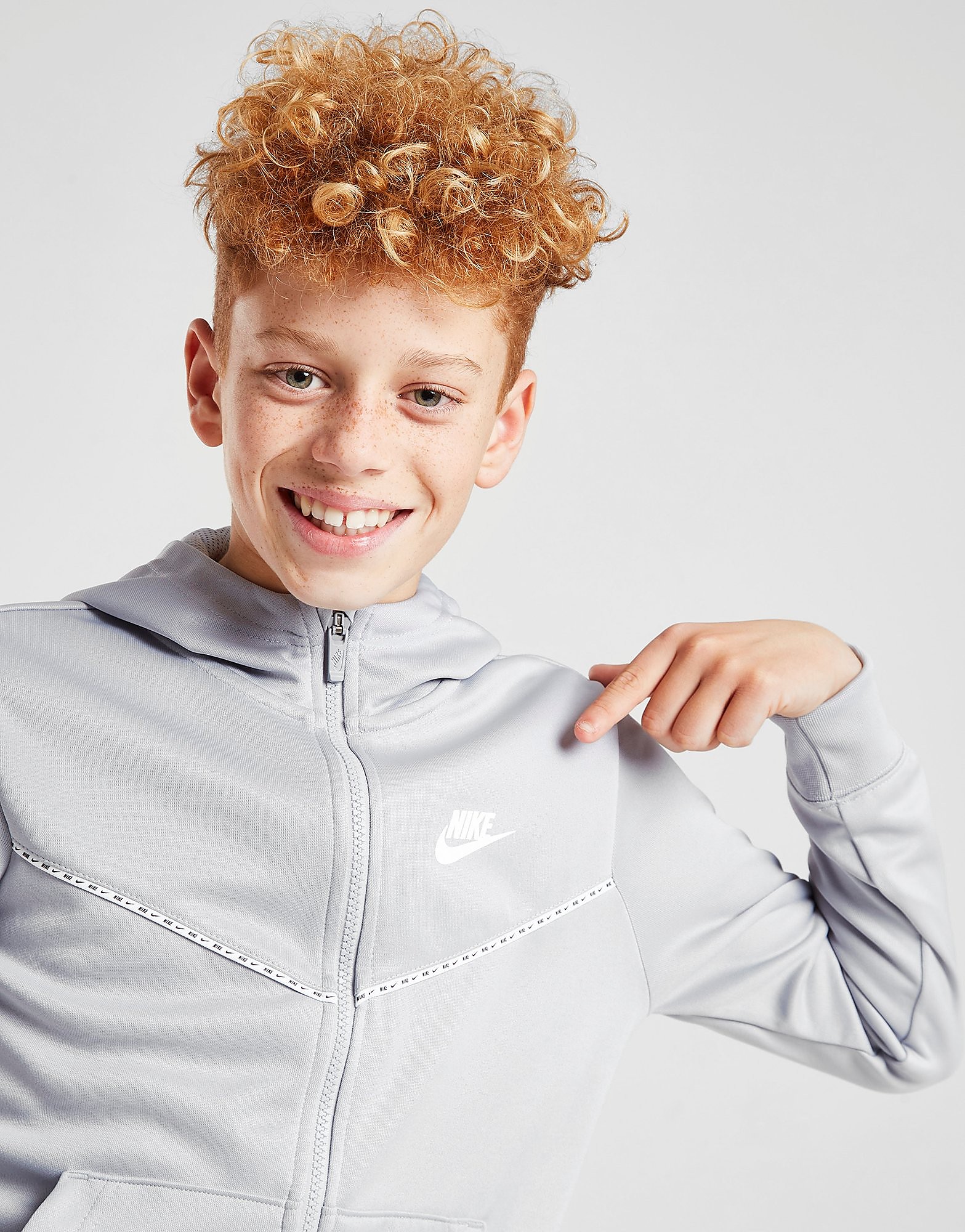 

Nike Tape Poly Full Zip Hoodie Junior - Grey - Kids, Grey