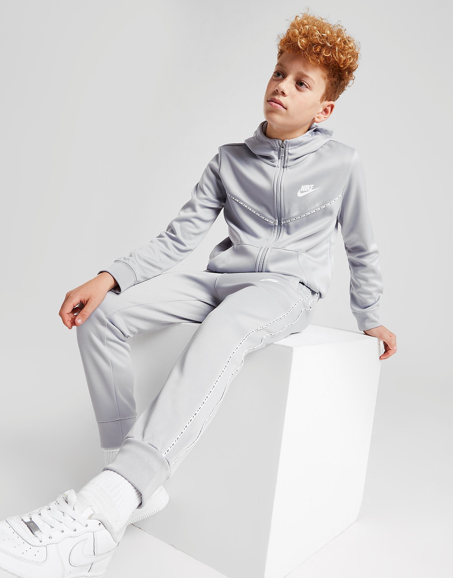 Nike Tape Poly Track Pants Junior - Grey - Kids, Grey