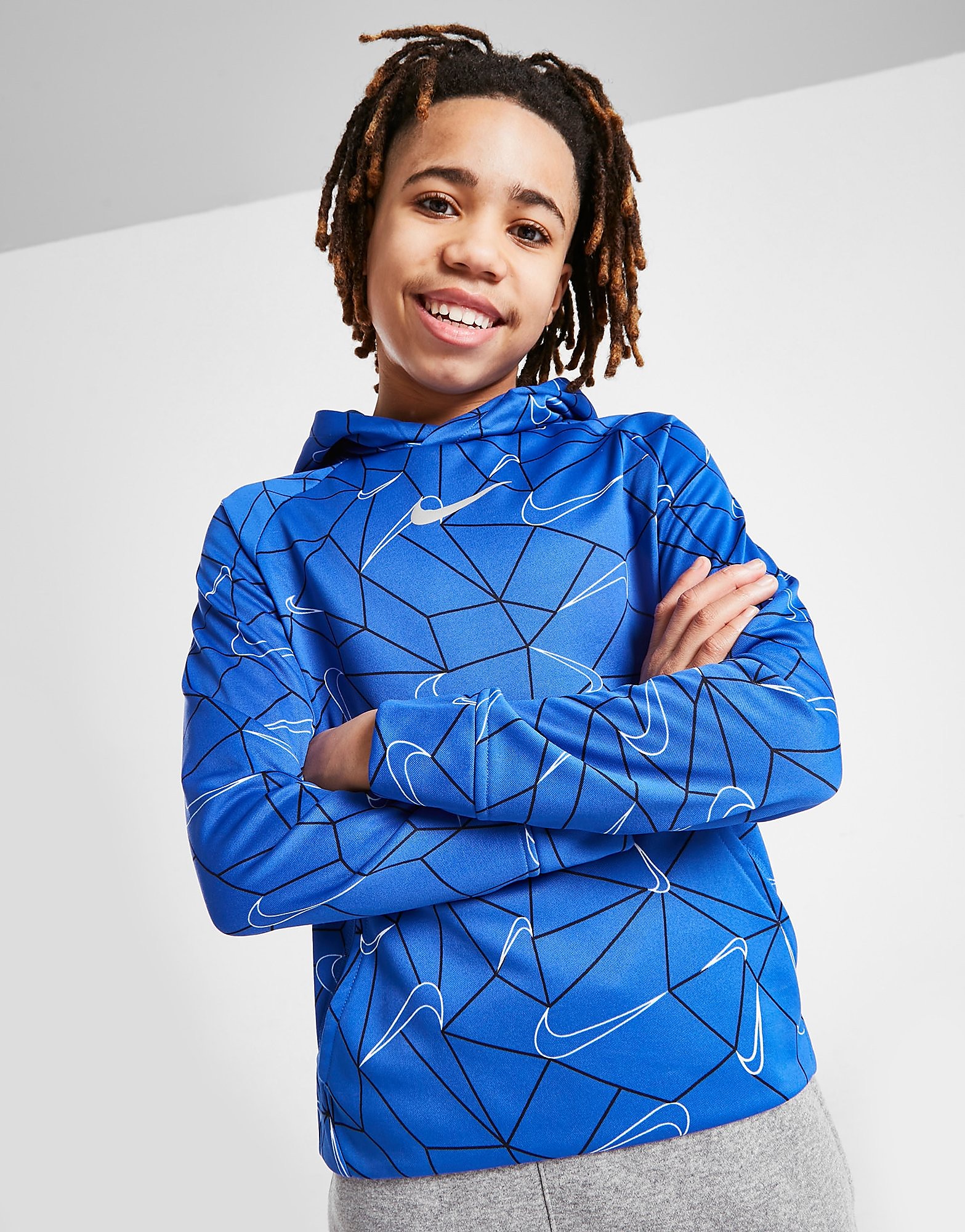 

Nike Therma-FIT All Over Print Hoodie Junior - Blue - Kids, Blue