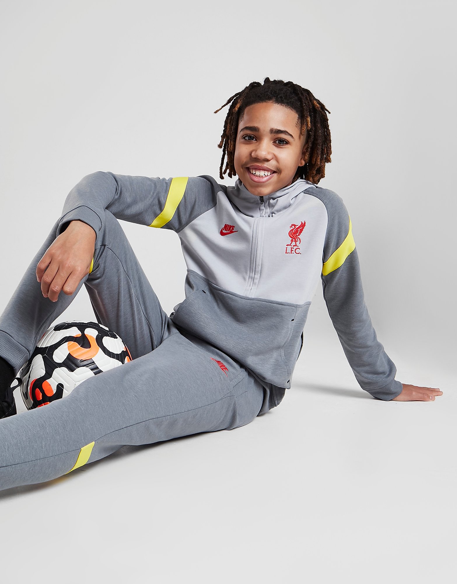Nike Liverpool FC Travel Hoodie Junior - Grey - Kids, Grey
