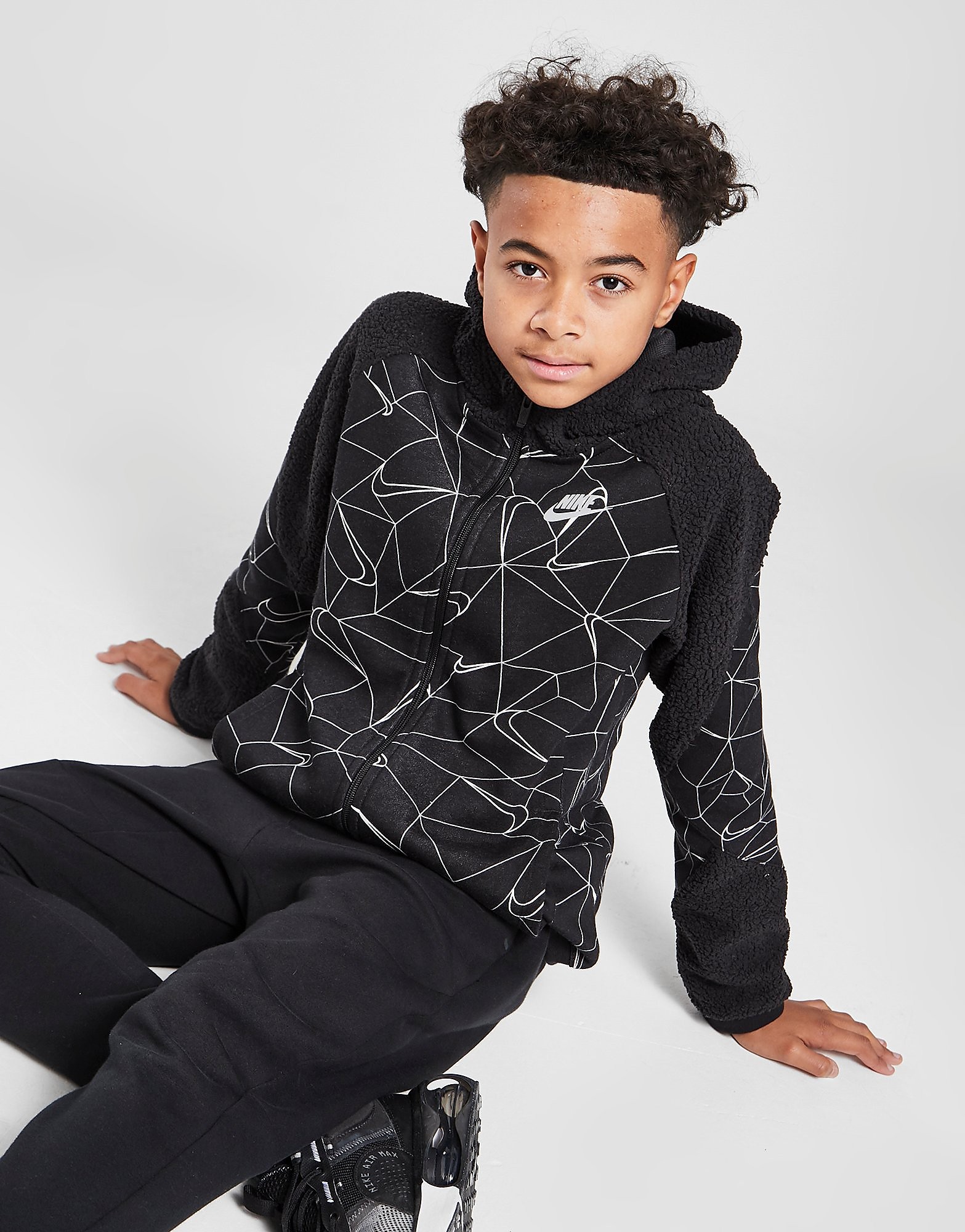 

Nike Winterized All Over Print Full Zip Hoodie Junior - Black - Kids, Black