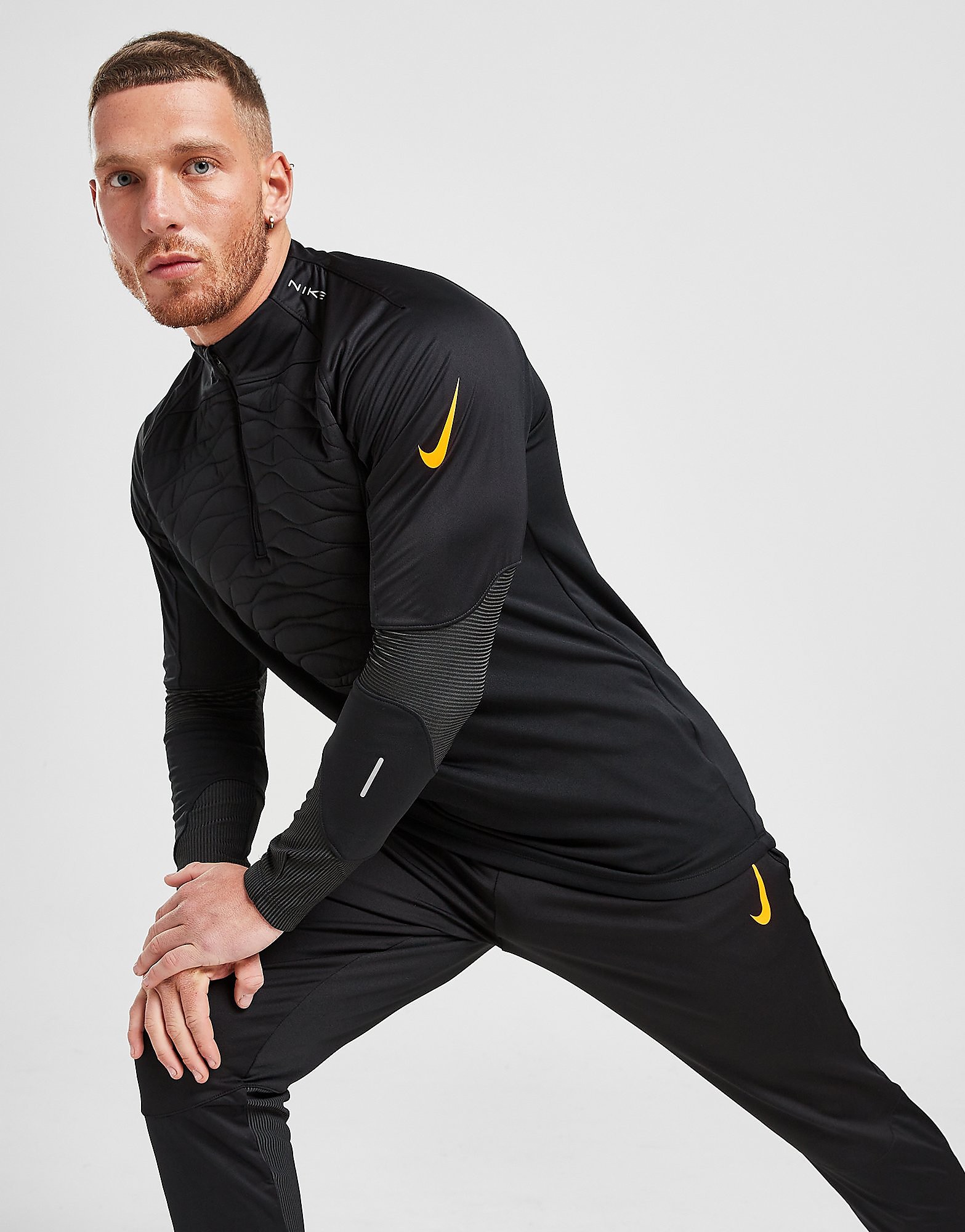 

Nike Strike Winter Warrior 1/4 Zip Top - Black/Black/Total Orange - Mens, Black/Black/Total Orange