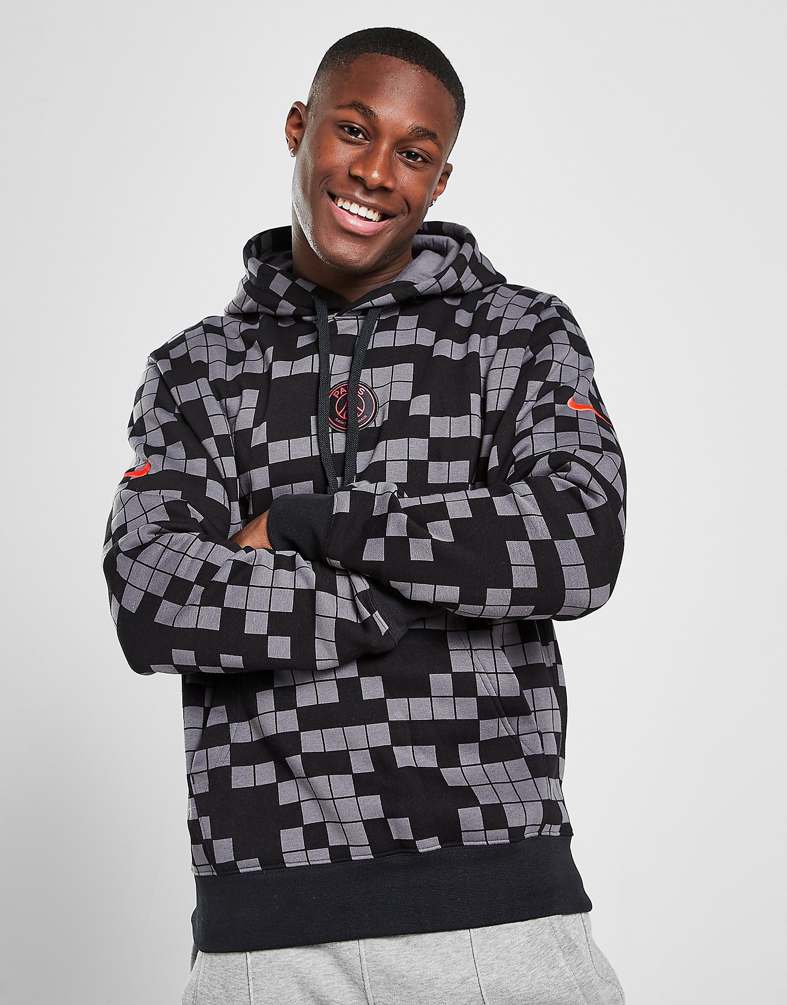Nike Paris Saint Germain Pullover Hoodie - Grey - Mens, Grey