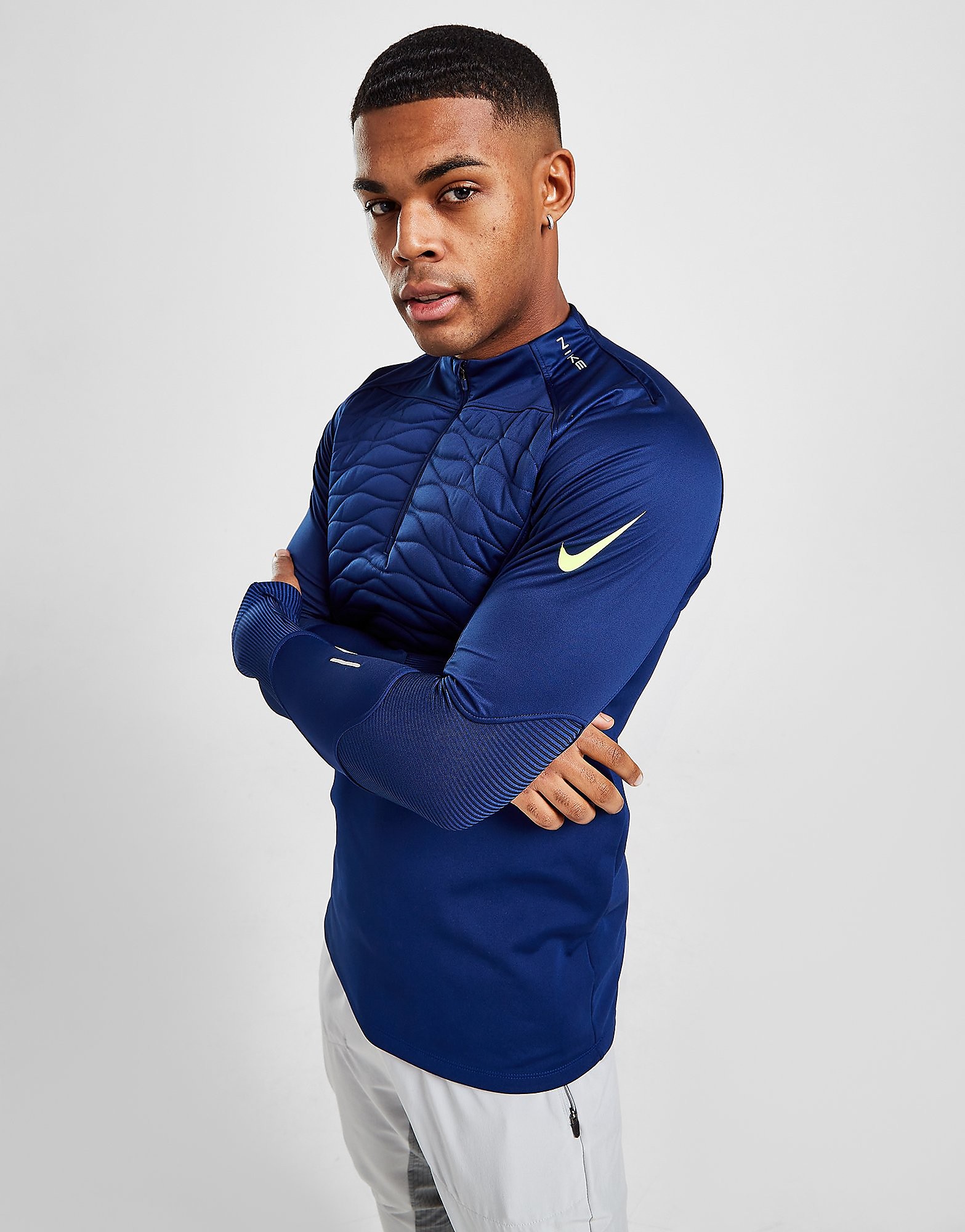 

Nike Strike Winter Warrior 1/4 Zip Top - Blue Void/Blue Void/Volt - Mens, Blue Void/Blue Void/Volt