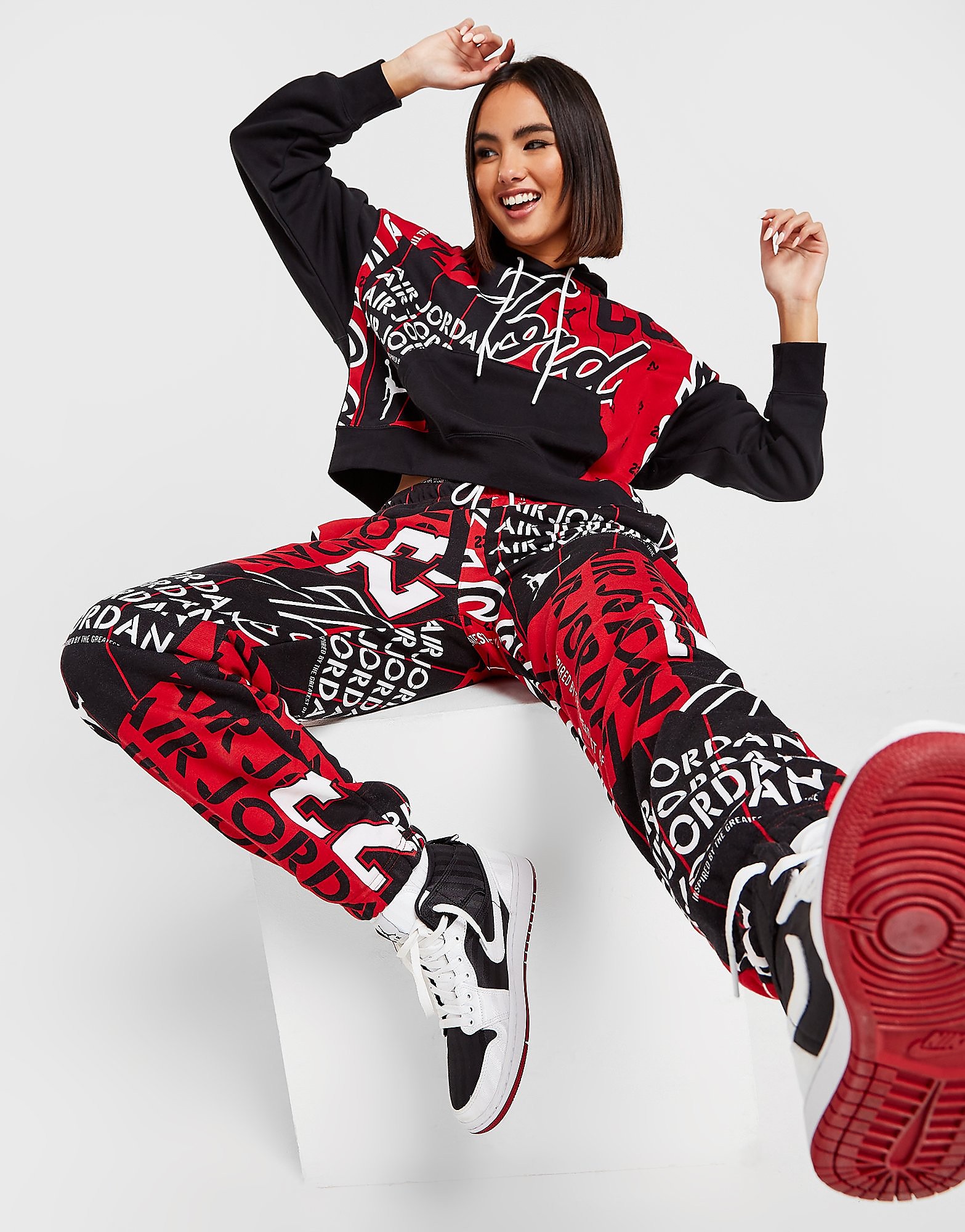 

Jordan Fleece All Over Print Joggers - Red - Womens, Red