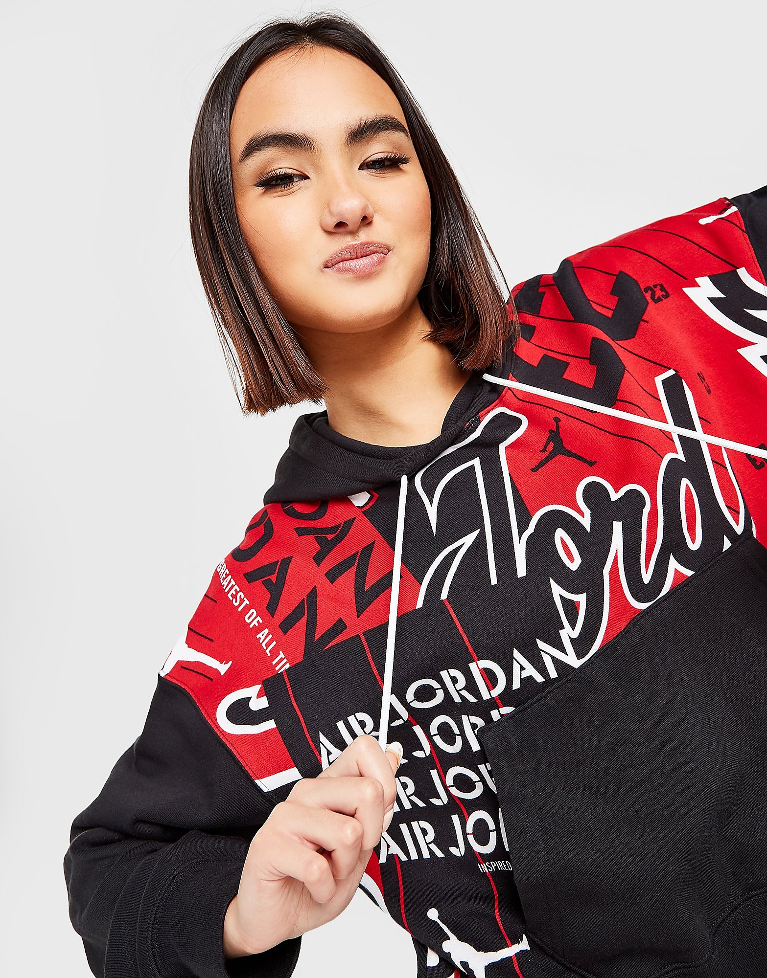 

Jordan Fleece All Over Print Hoodie - Black - Womens, Black