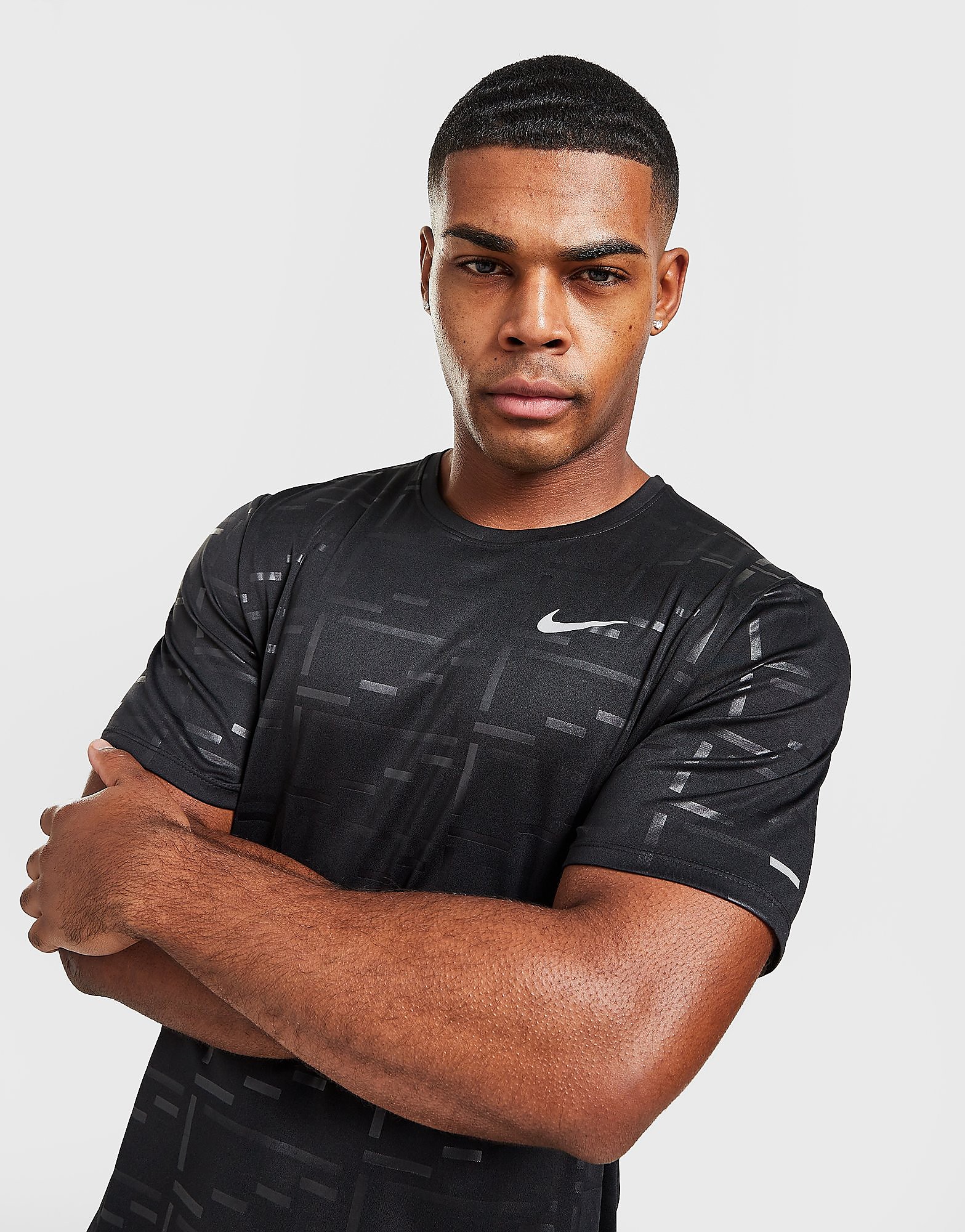 

Nike Run Division Embossed T-Shirt - Black - Mens, Black