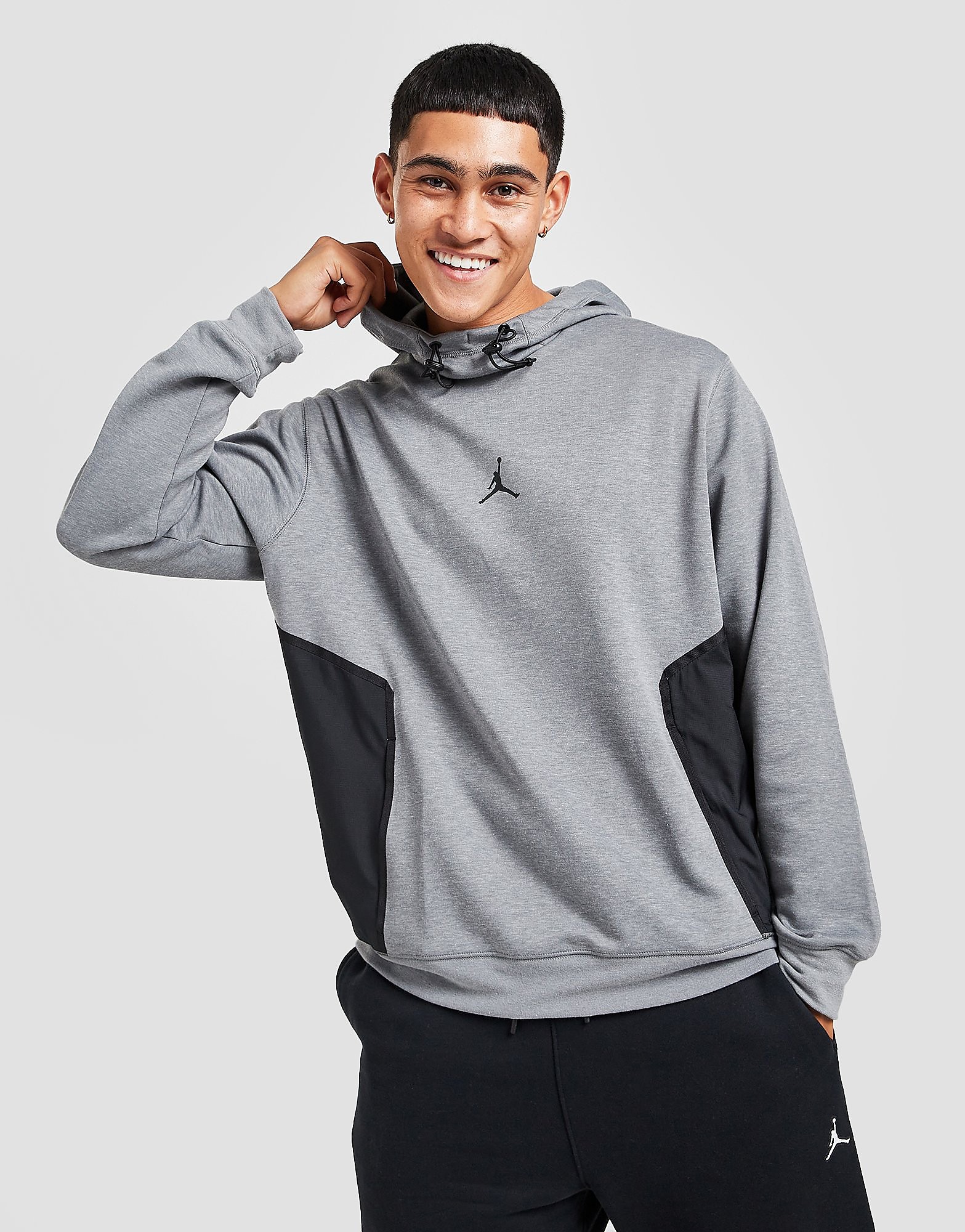 

Jordan Dri-FIT Air Statement Fleece Pullover Hoodie - Dark Grey/Black - Mens, Dark Grey/Black