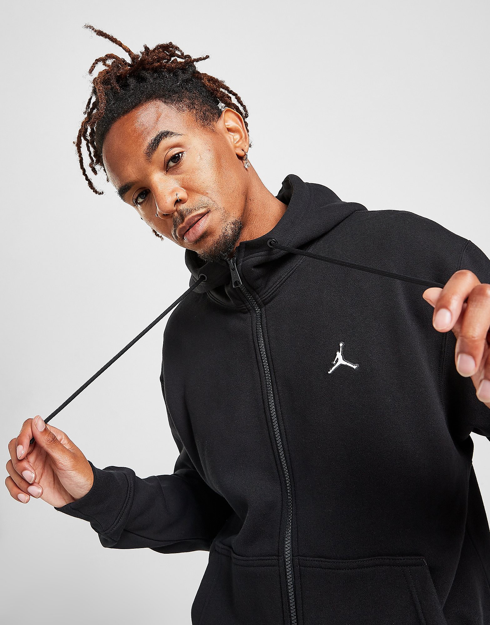 

Jordan Essential Full Zip Hoodie - Black - Mens, Black