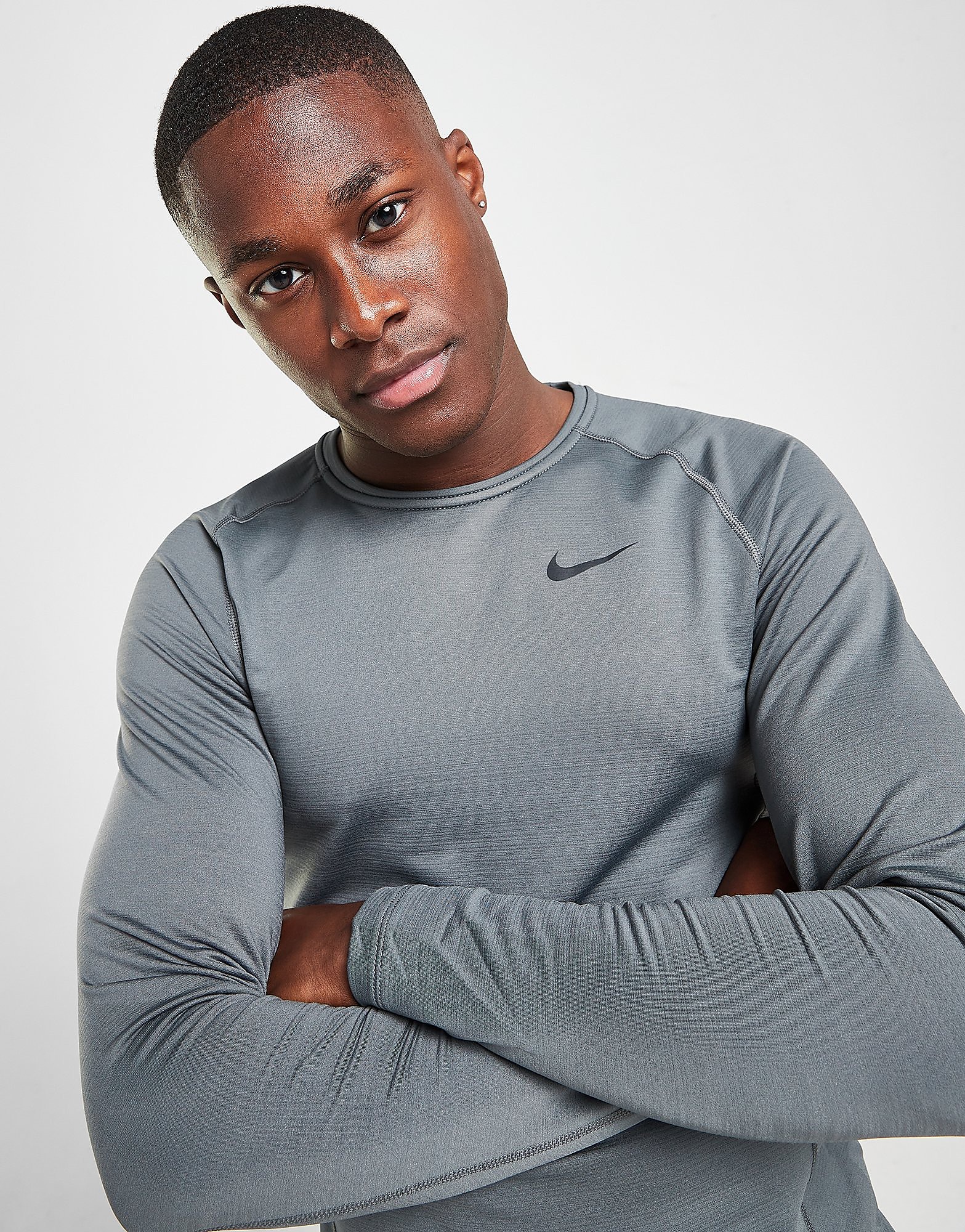 

Nike Pro Warm Long Sleeve Top - Grey - Mens, Grey