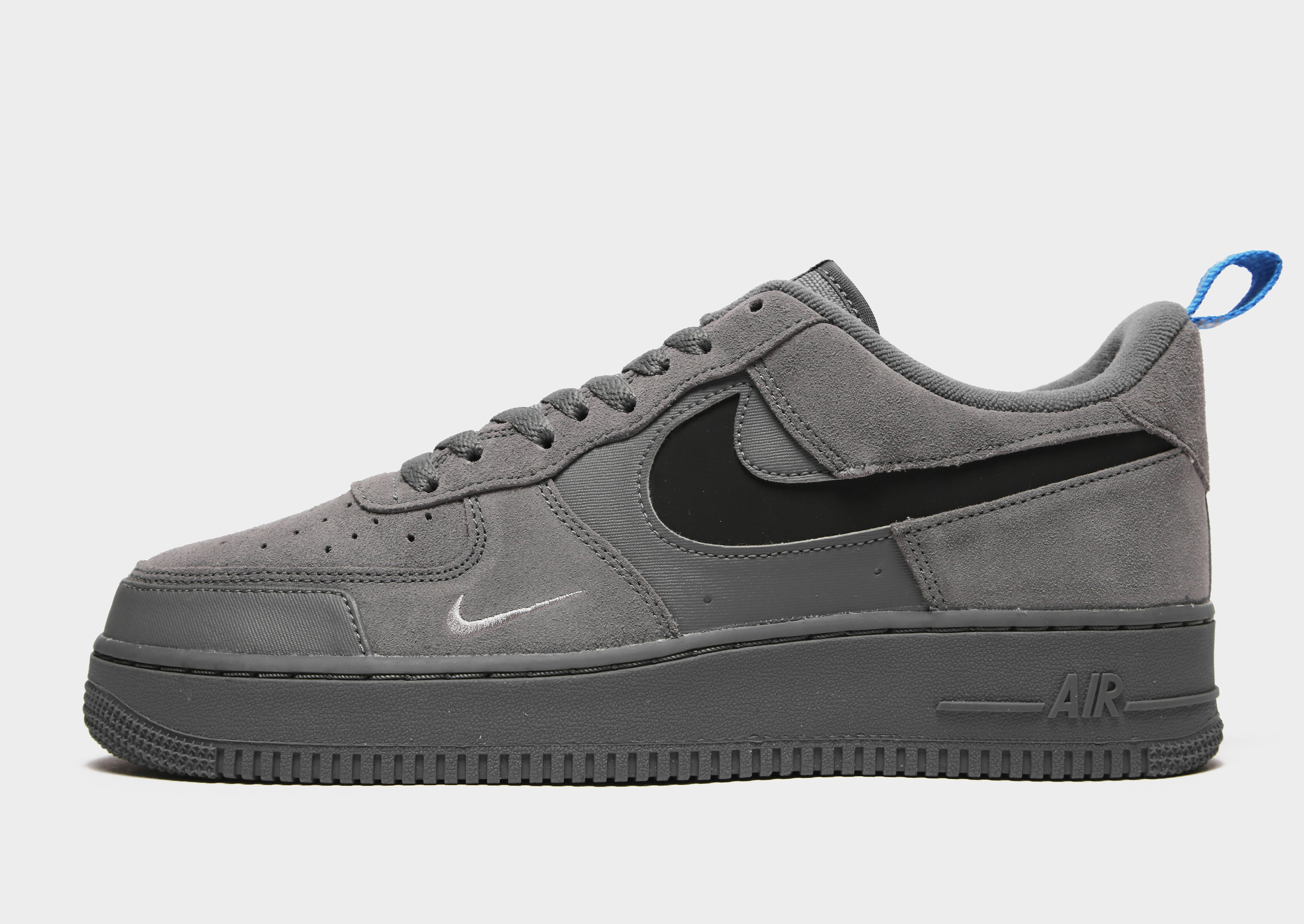 

Nike Air Force 1 Low - Smoke Grey/Light Photo Blue/Metallic Silver/Black - Mens, Smoke Grey/Light Photo Blue/Metallic Silver/Black