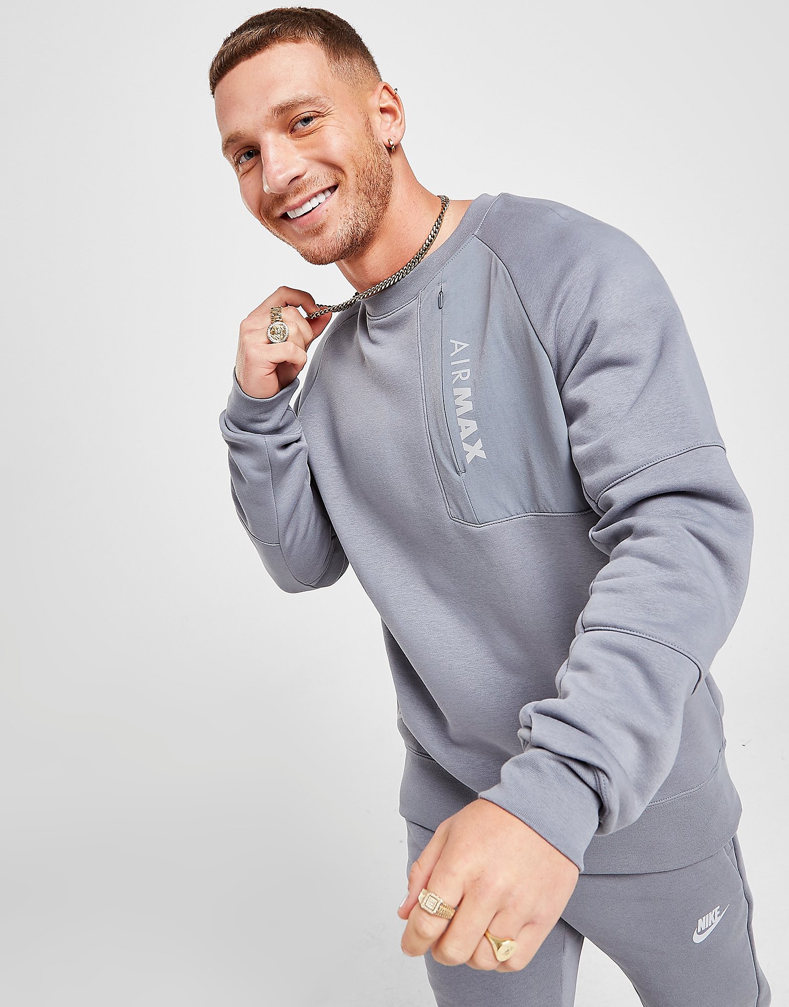 

Nike Air Max Fleece Crew Sweatshirt - Only at JD - Grey - Mens, Grey