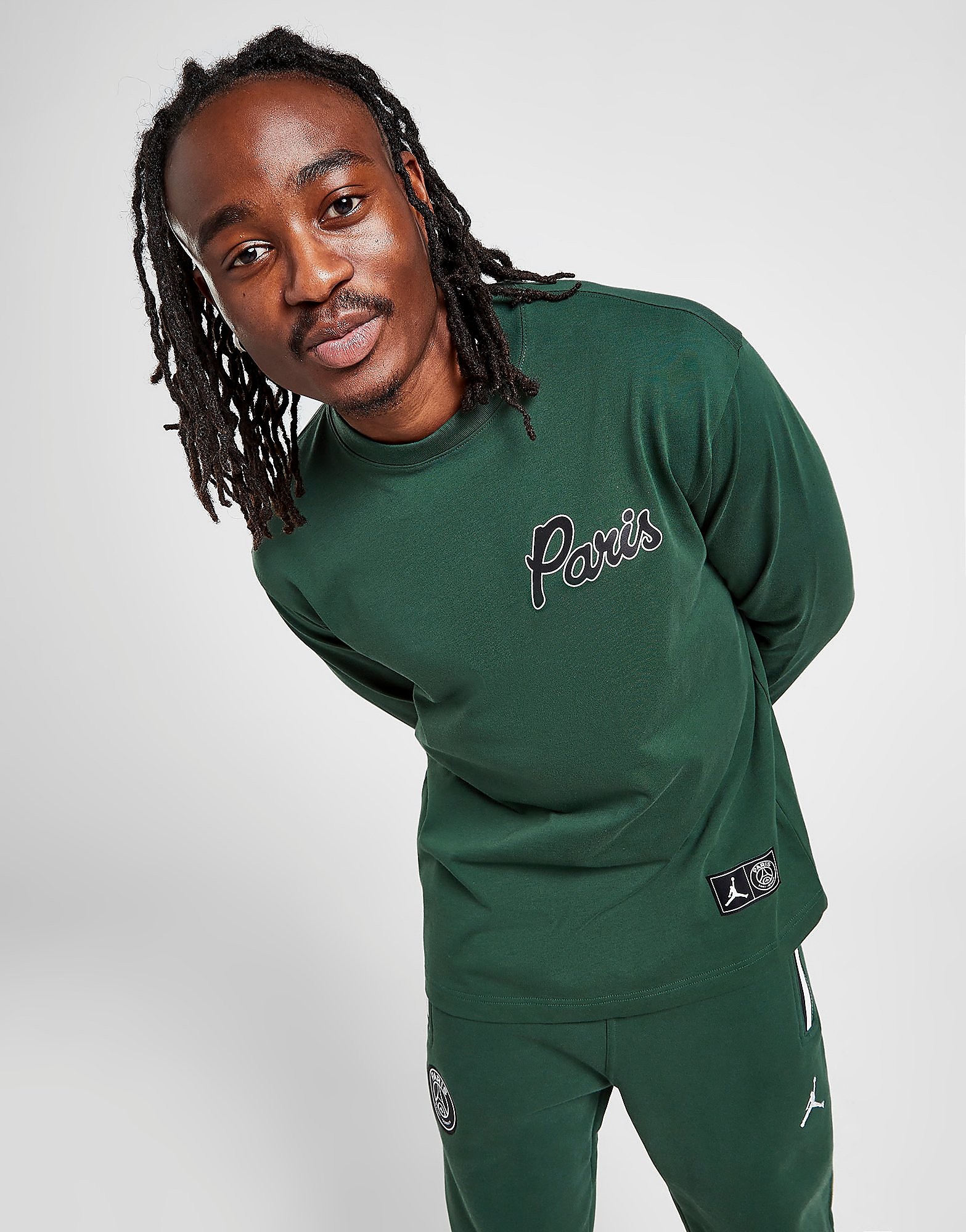 

Jordan Paris Saint Germain Long Sleeve T-Shirt - Green - Mens, Green