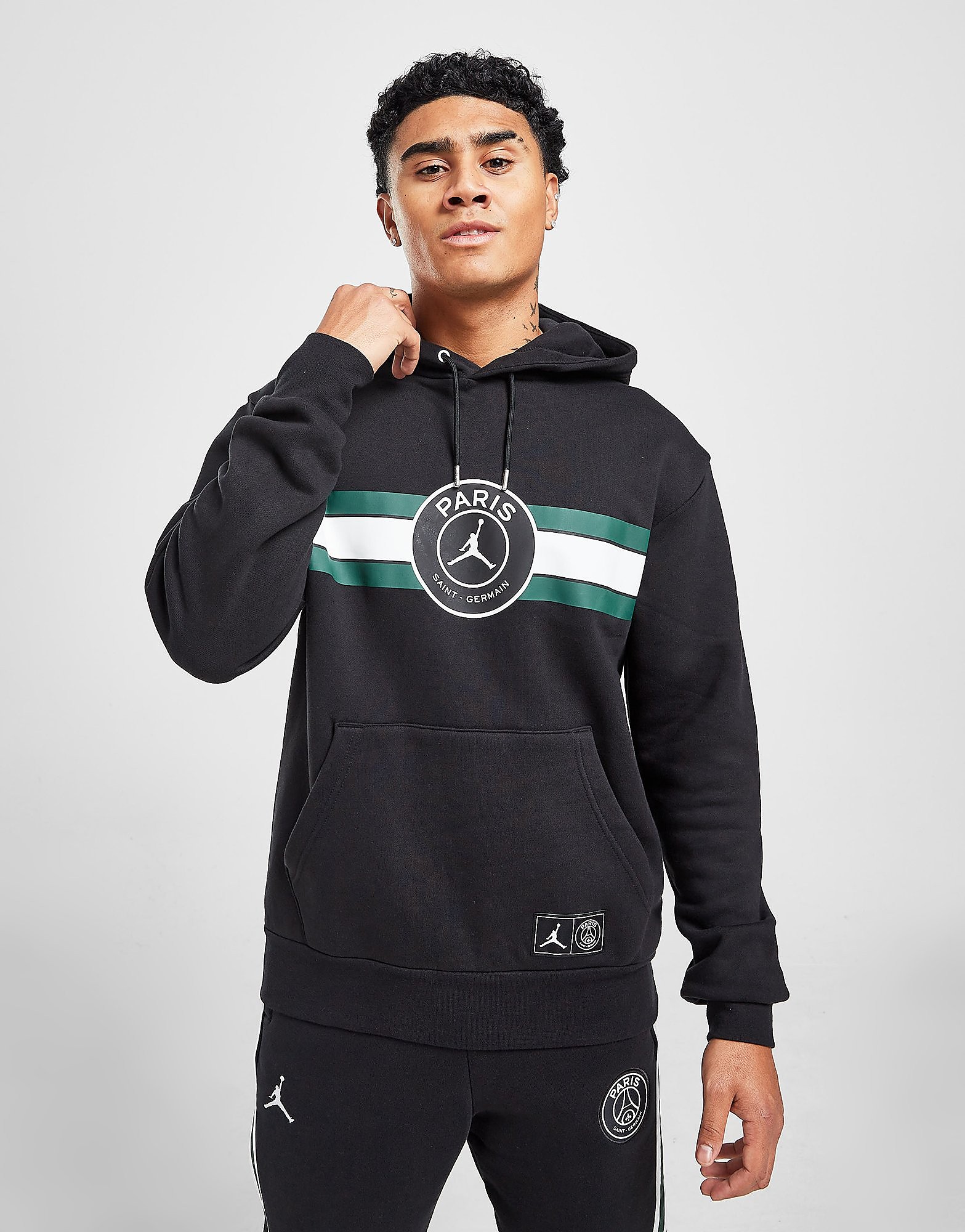 

Jordan x Paris Saint Germain Fleece Hoodie - Black - Mens, Black