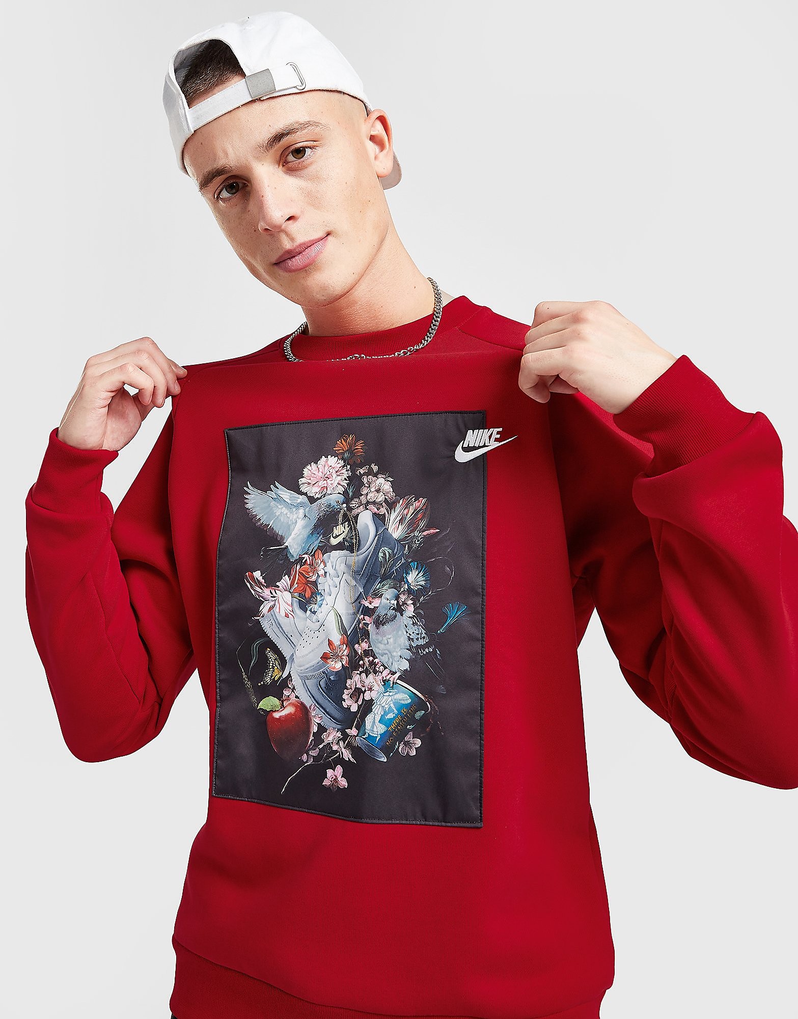 

Nike Masterpiece Crew Sweatshirt - Red/White - Mens, Red/White