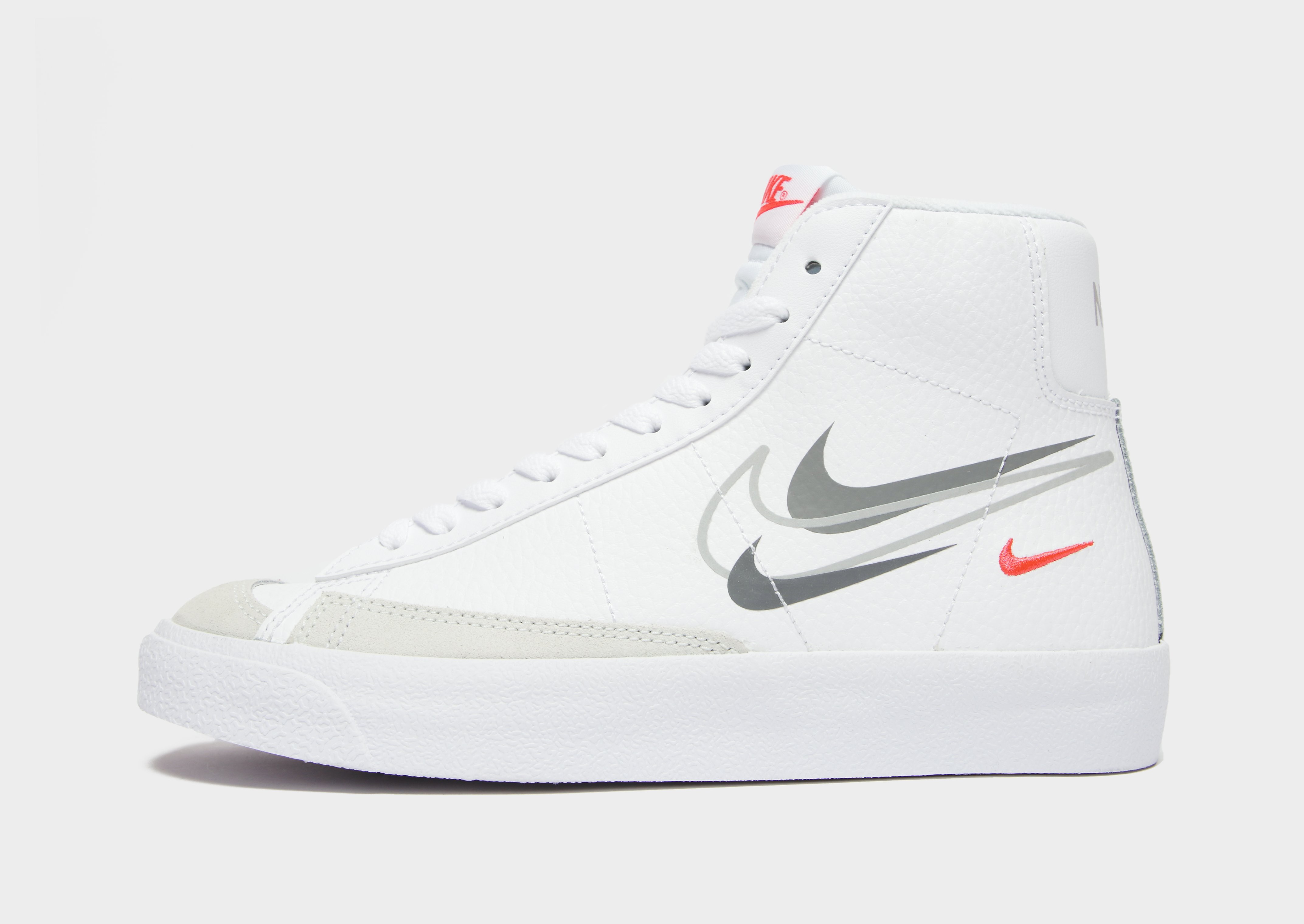 Nike Blazer Mid '77 Junior - White/Particle Grey/Photon Dust/Bright Crimson - Kids, White/Particle Grey/Photon Dust/Bright Crimson