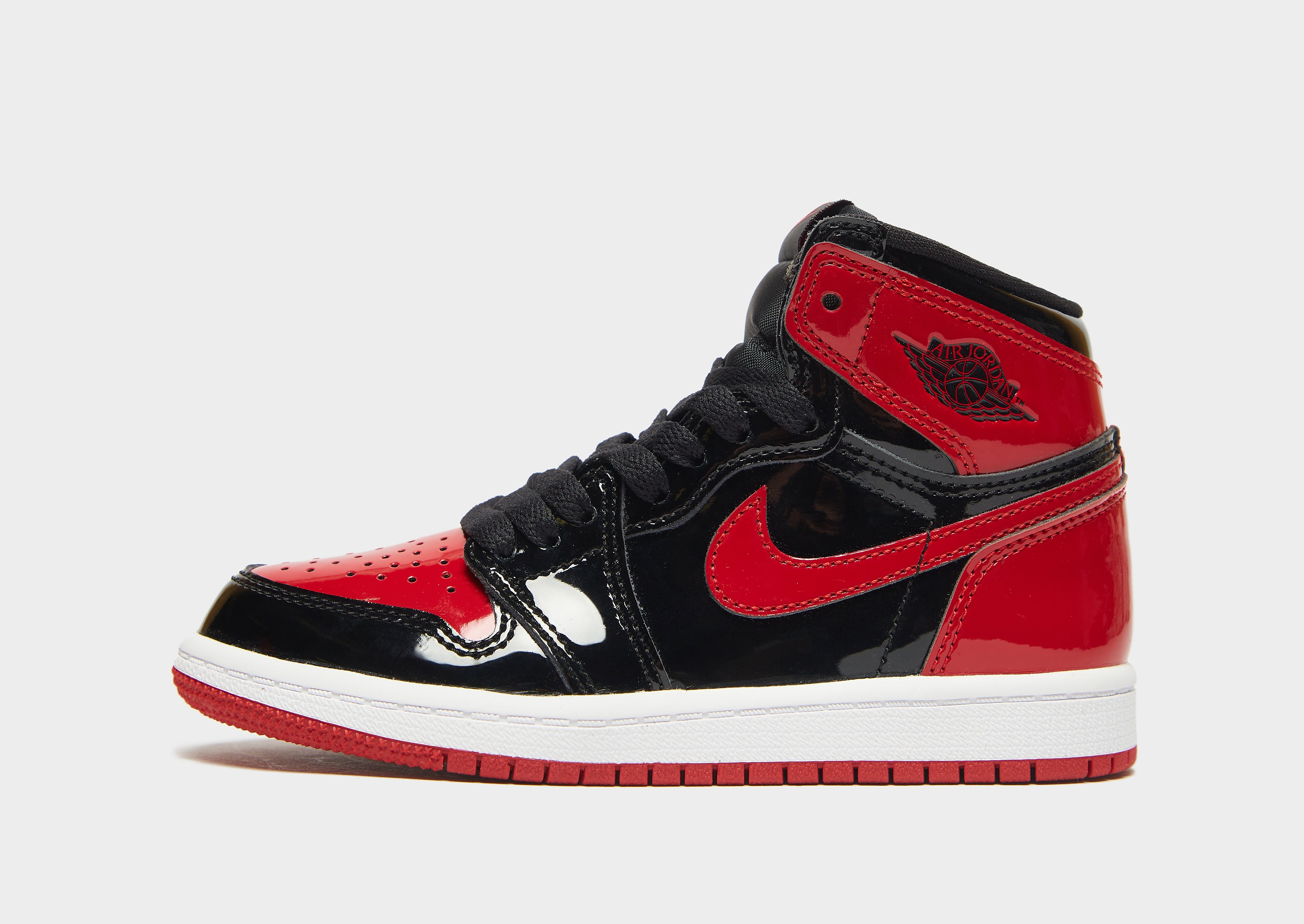 

Jordan Air 1 High 'Patent Bred' Children's - Red/Black - Kids, Red/Black