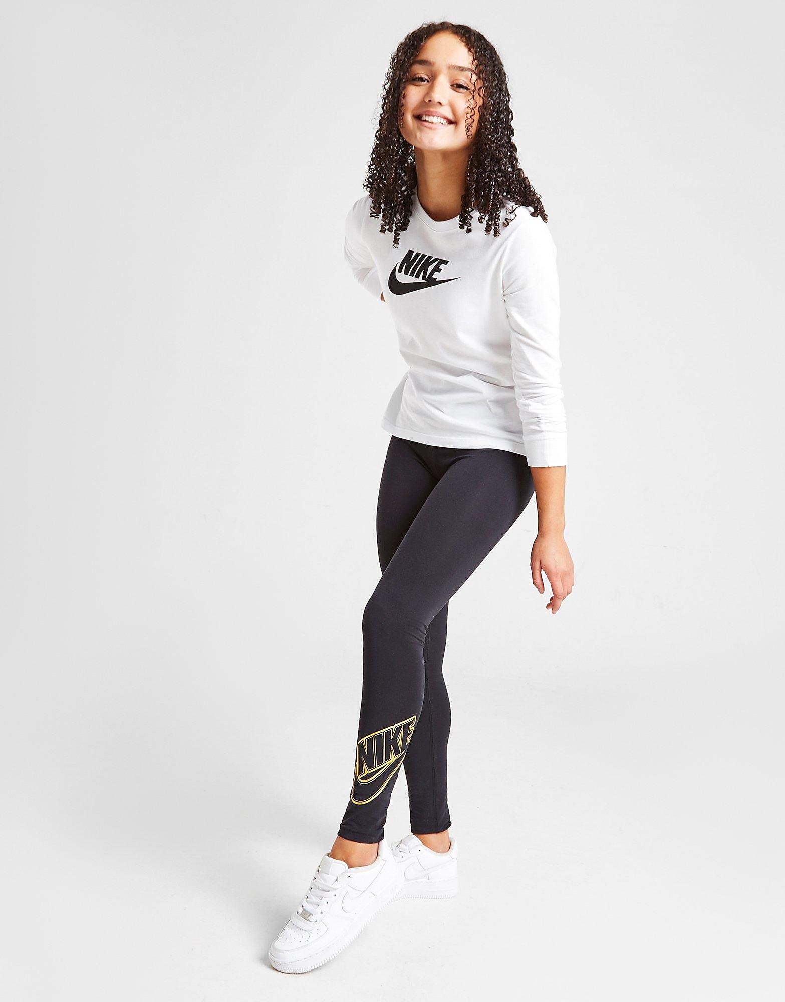 

Nike Girls' Sportswear Graphic Leggings Junior - Black - Kids, Black
