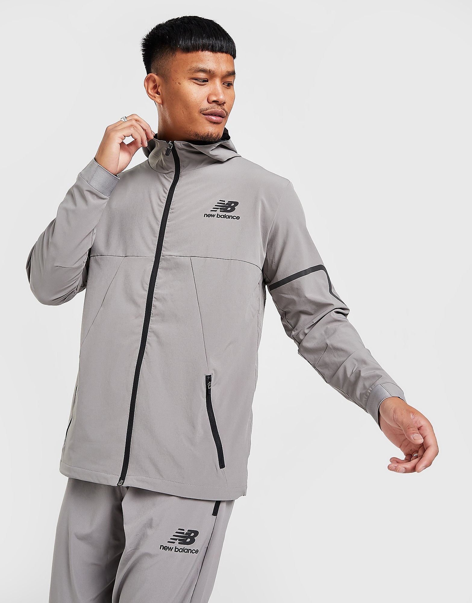 

New Balance 2002 Woven Full Zip Hoodie - Grey - Mens, Grey