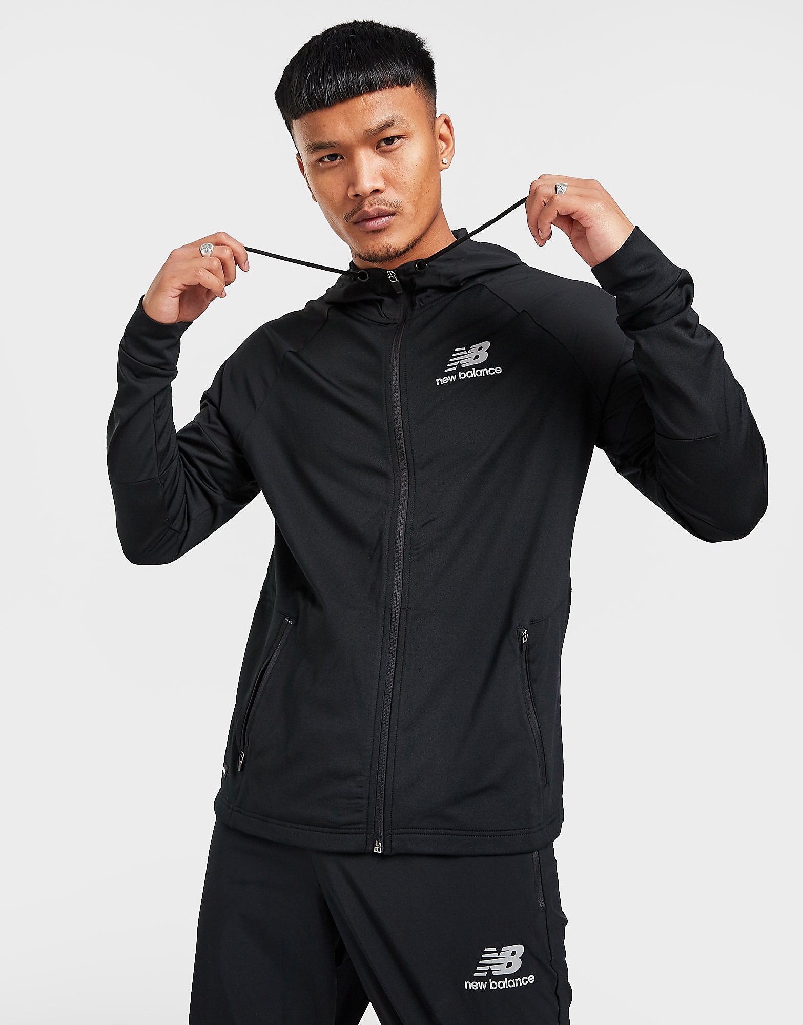 

New Balance 2002 Hybrid Full Zip Hoodie - Black - Mens, Black