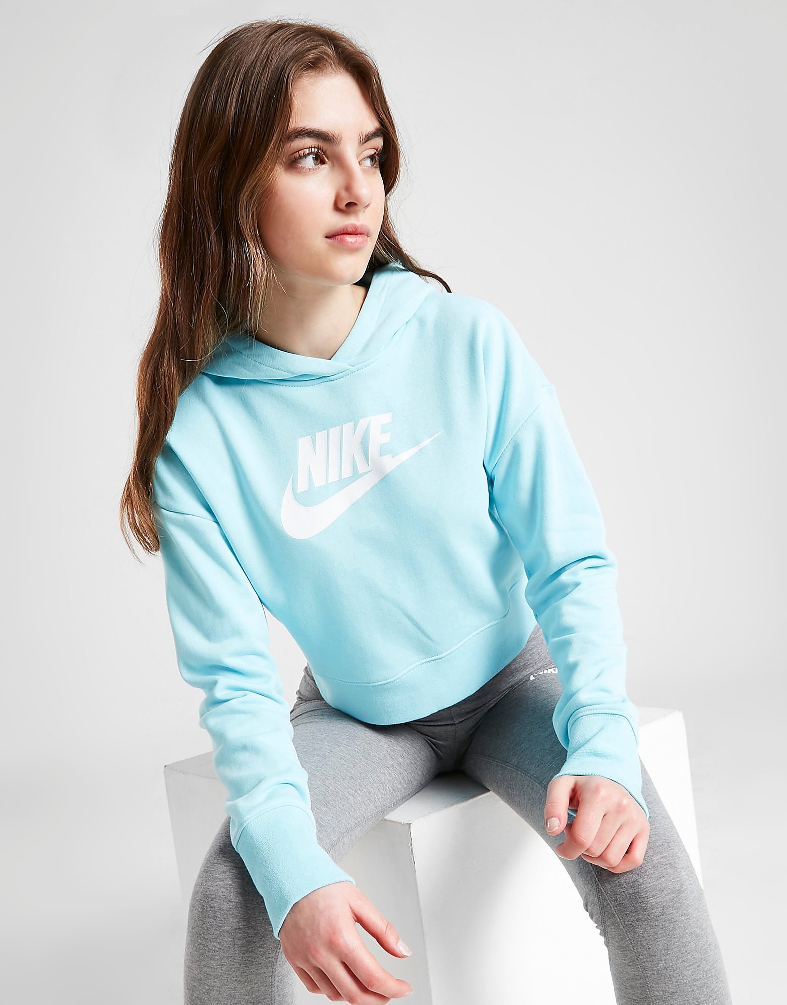 

Nike Girls' Futura Crop Hoodie Junior - Blue - Kids, Blue