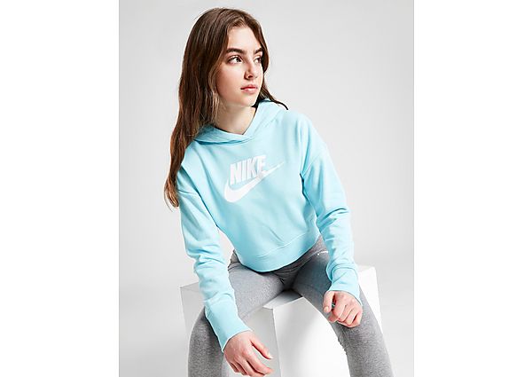 Nike Girls' Futura Crop Hoodie Junior - Blue - Kids, Blue