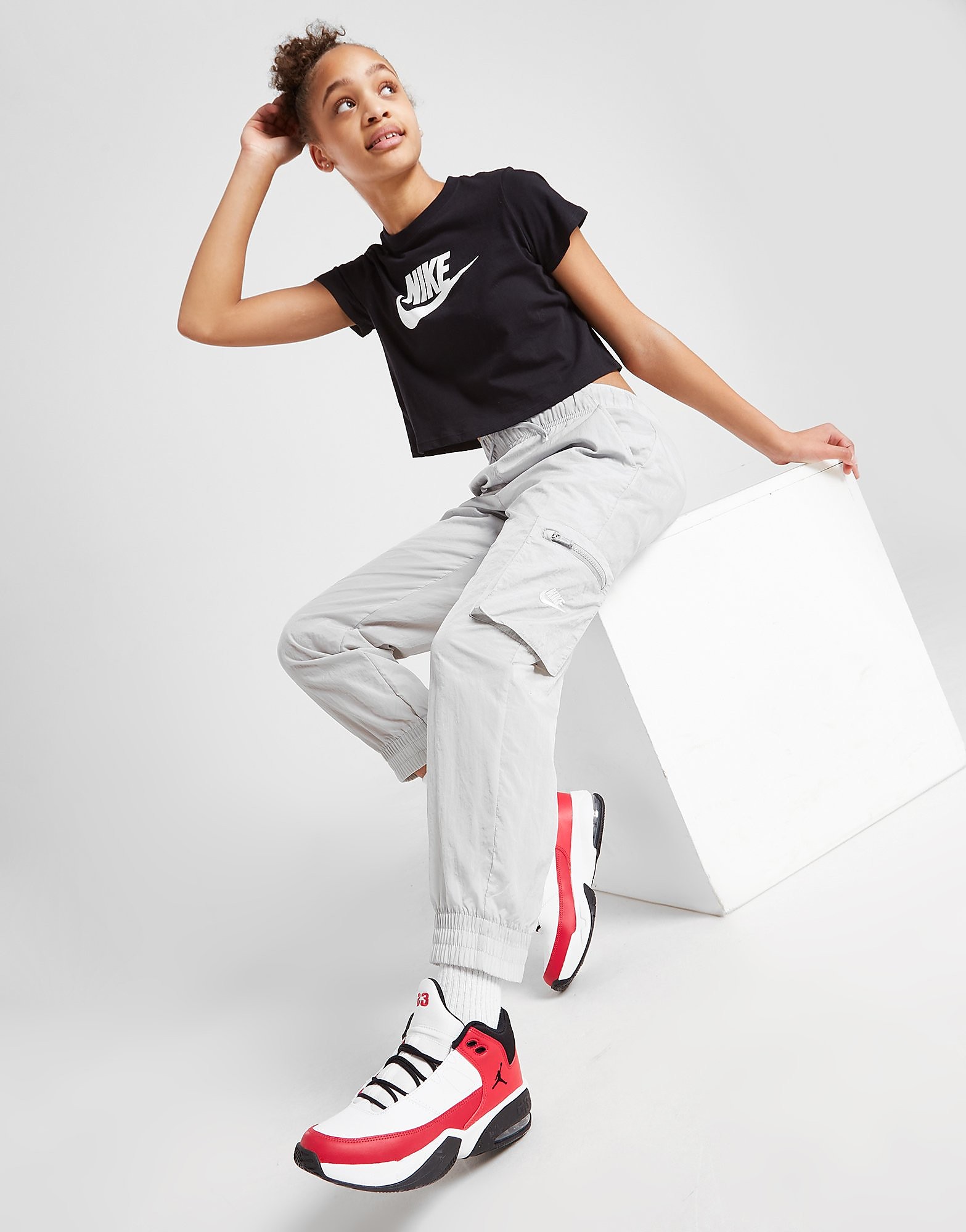 

Nike Girls' Woven Cargo Pants Junior - Light Smoke Grey/White - Kids, Light Smoke Grey/White